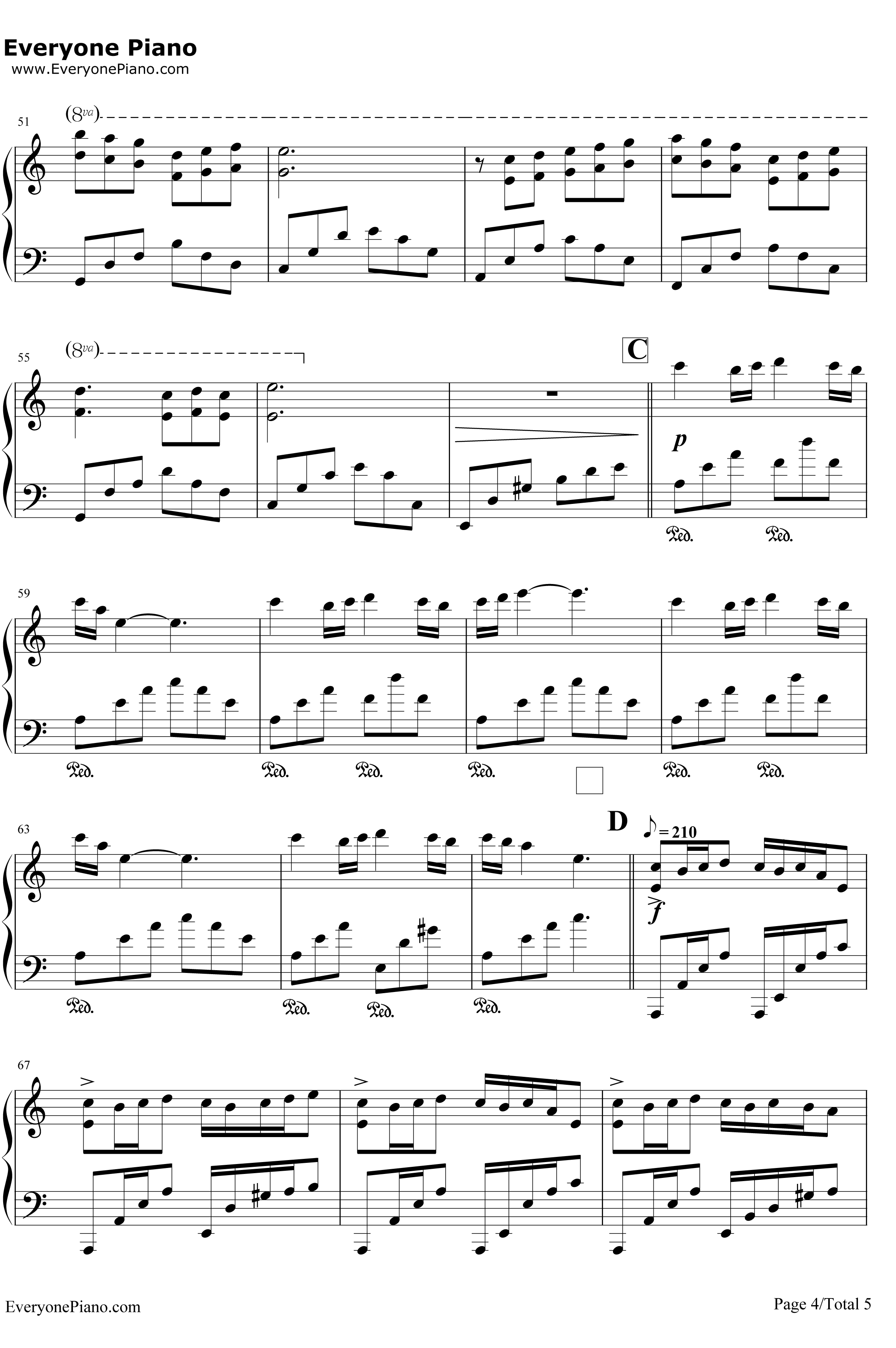 李斯特的旋律钢琴谱-理查德•克莱德曼-跃动的心4