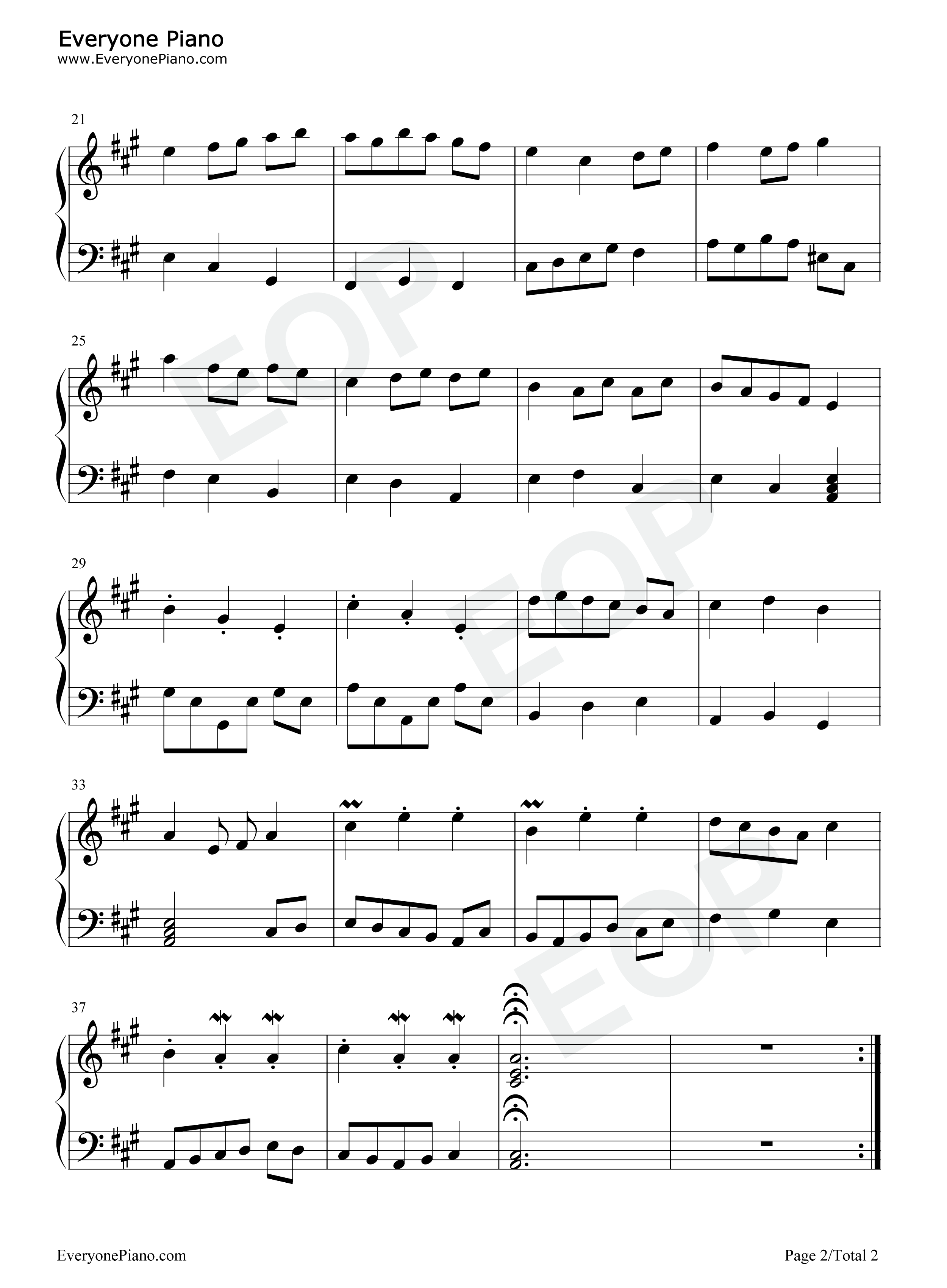 A大调小步舞曲钢琴谱-IDW哒2