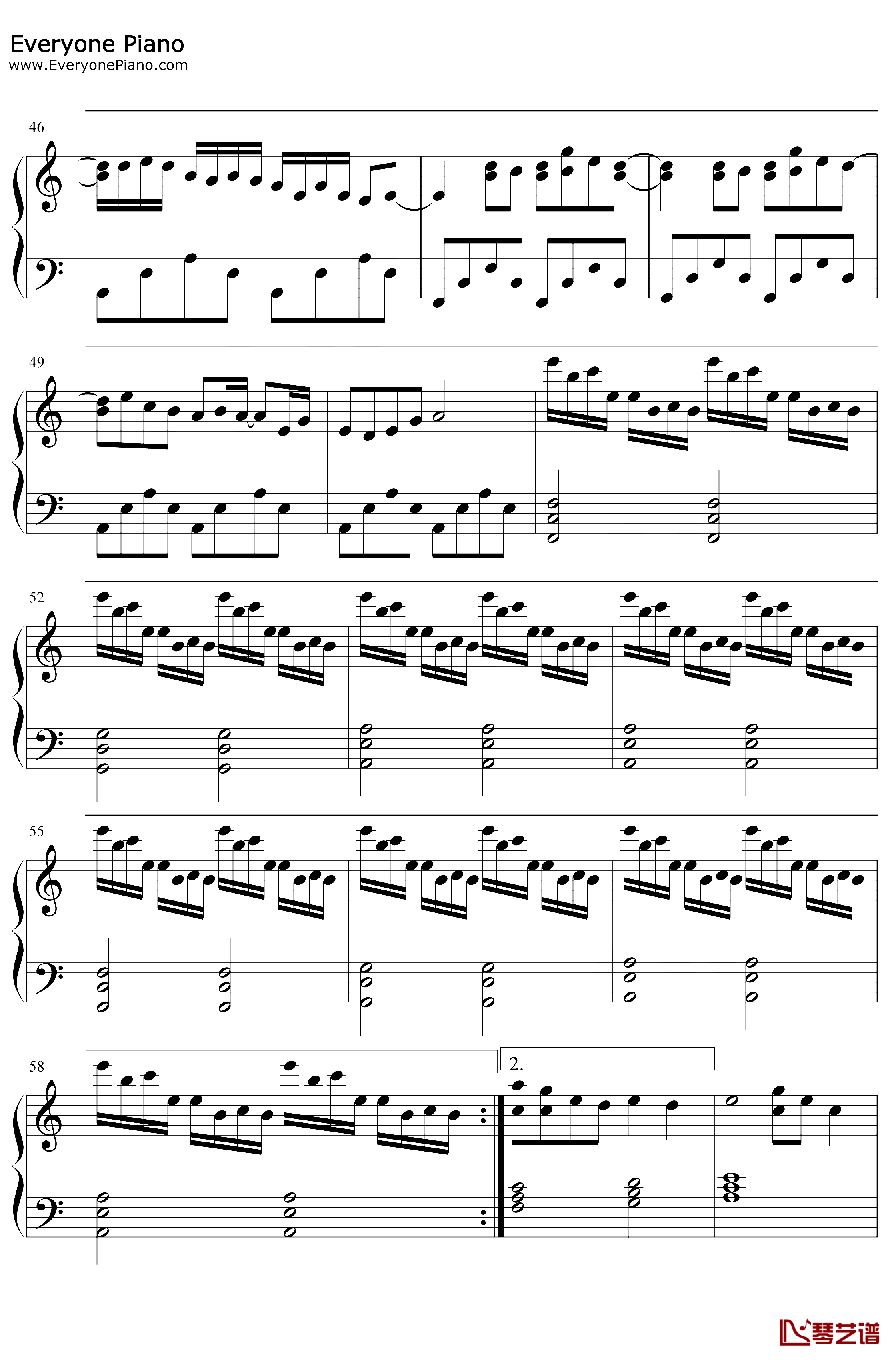 情书钢琴谱-DjOkawari-LuvLetter-C调简单版4