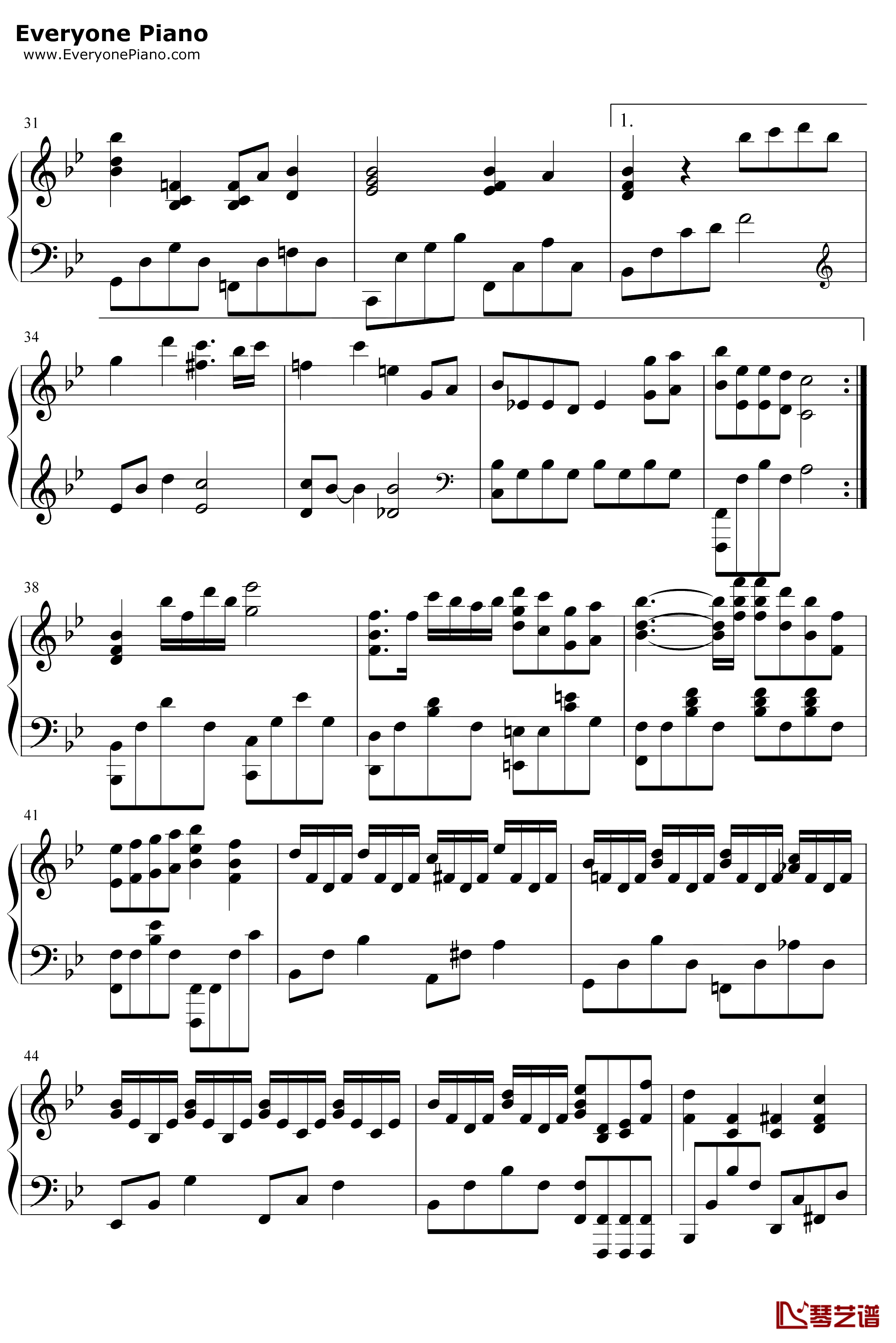 说好不哭钢琴谱-周杰伦-完美伴奏版3