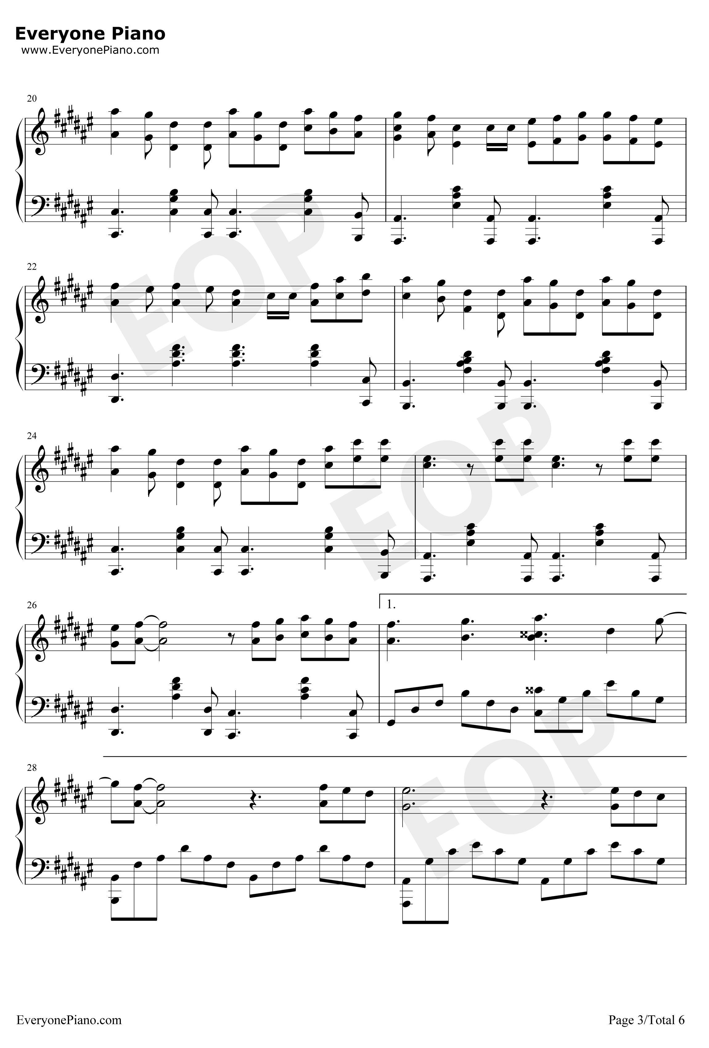 Wonderful U钢琴谱-AGA-完美独奏版3