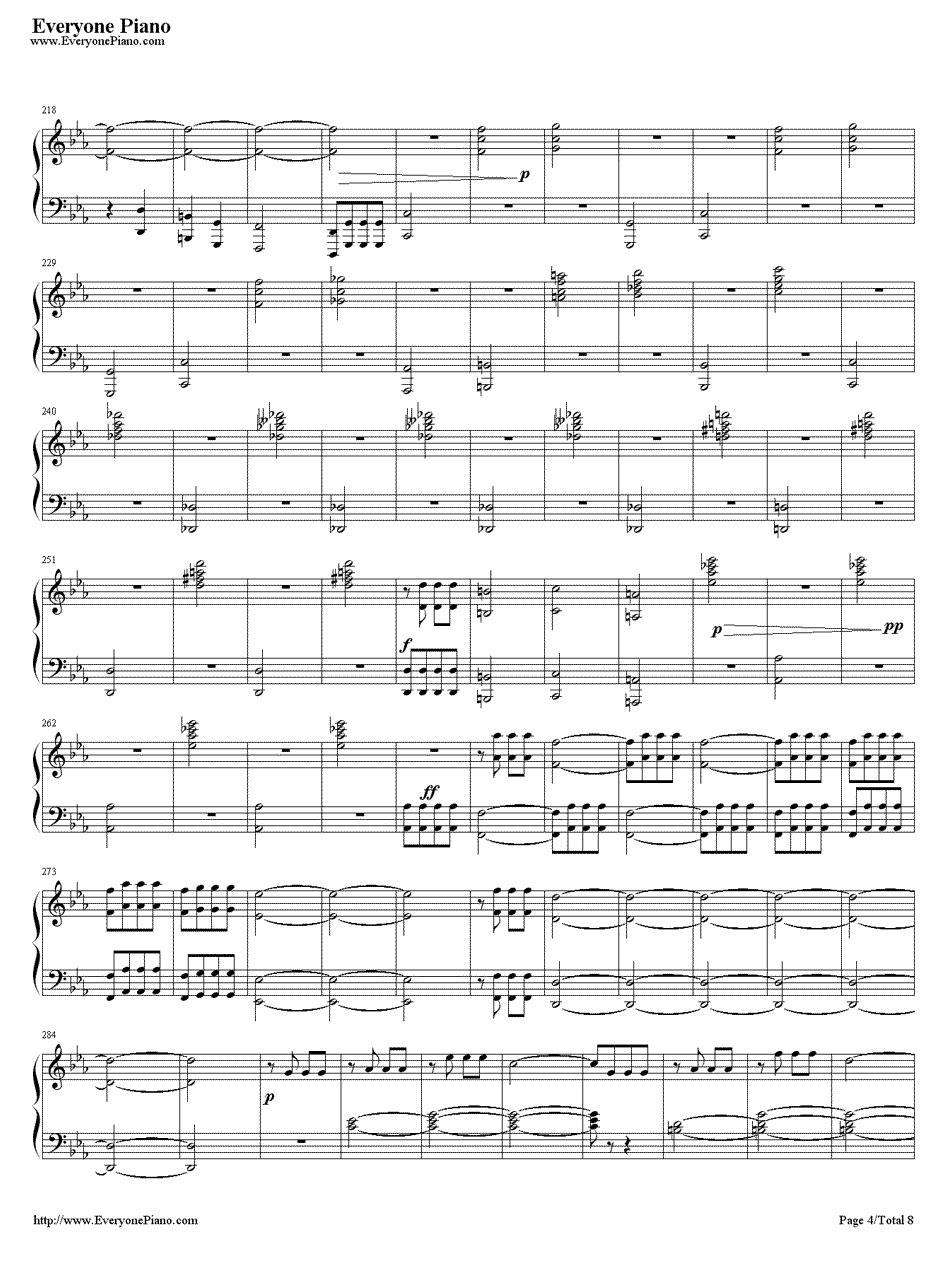 命运交响曲第一乐章钢琴谱-贝多芬4