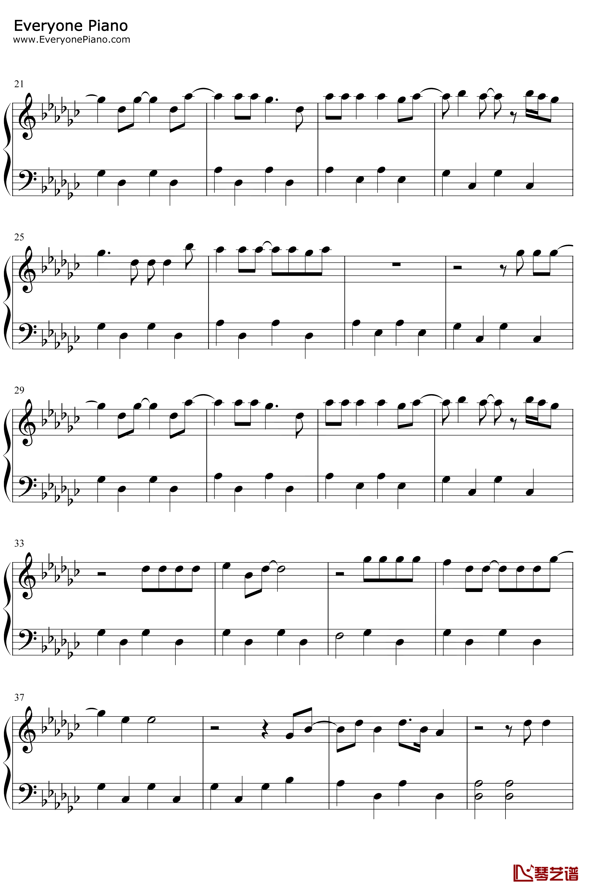 Believe钢琴谱-Adam Lambert2