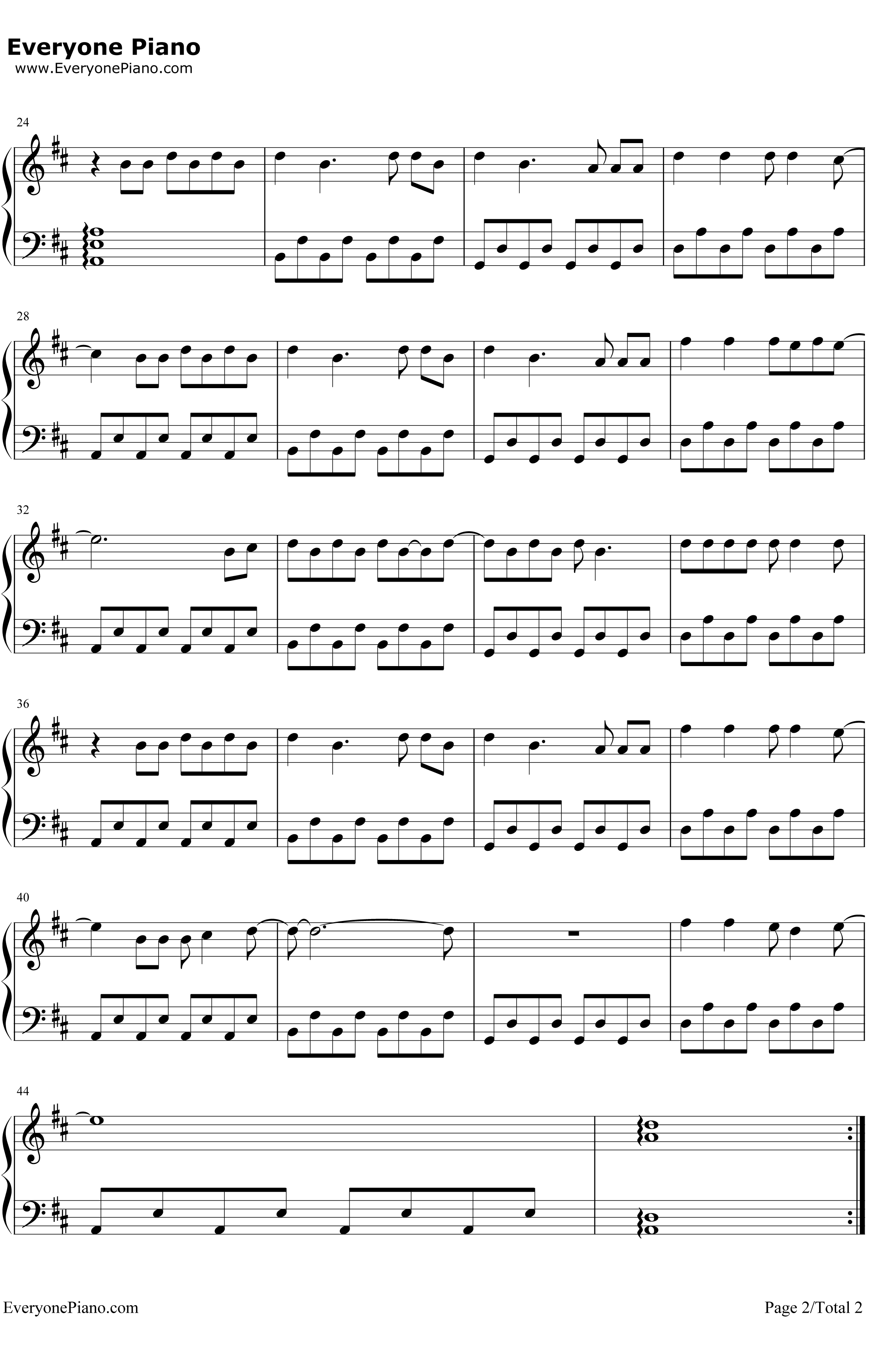 逆战钢琴谱-张杰-简单版2