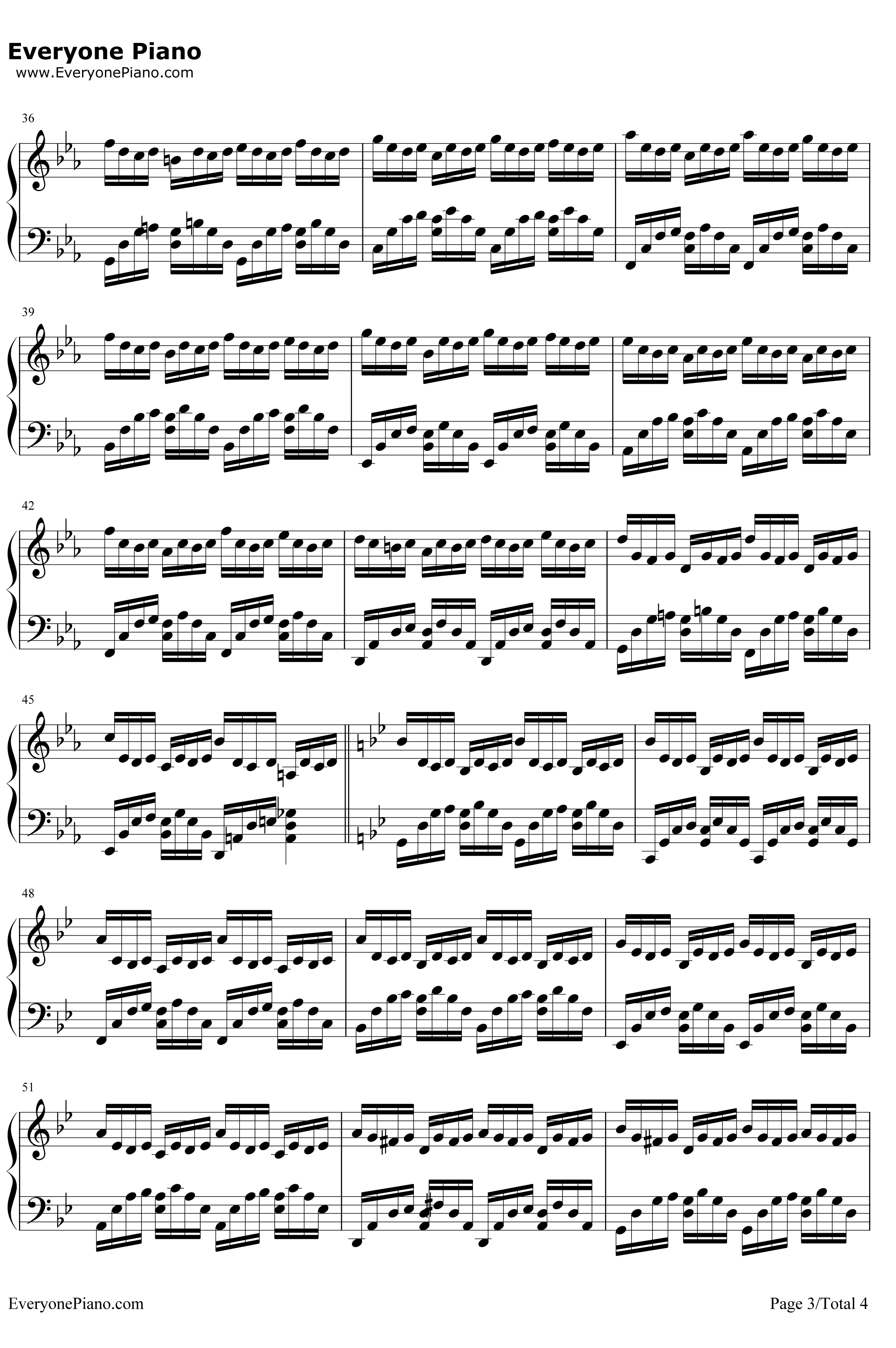 g小调的巴赫钢琴谱-巴赫-平均律变奏曲3