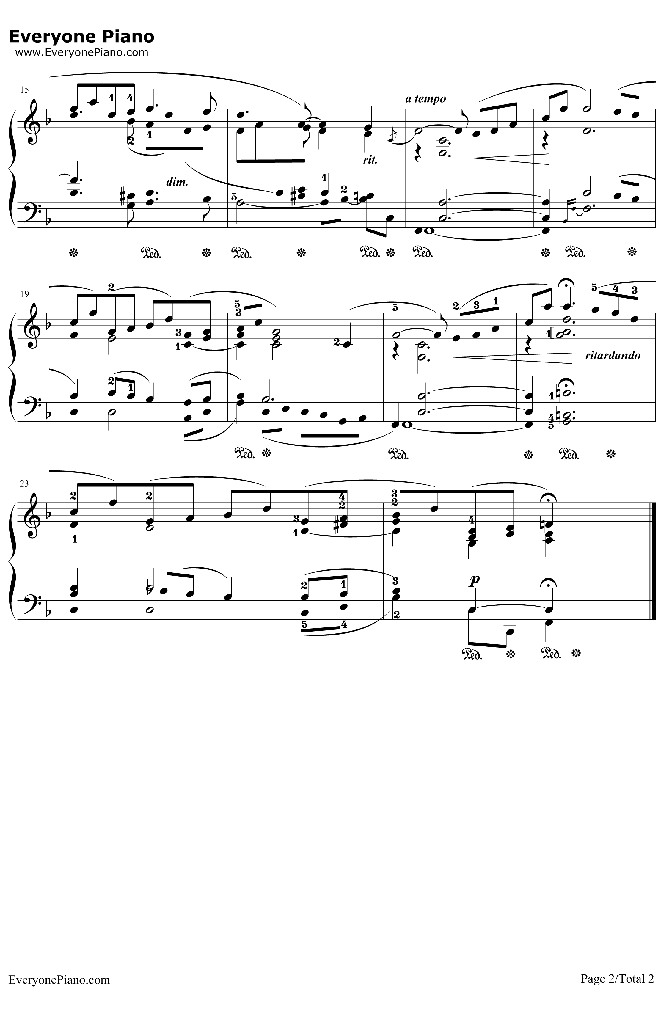 梦幻曲钢琴谱-舒曼-童年情景2