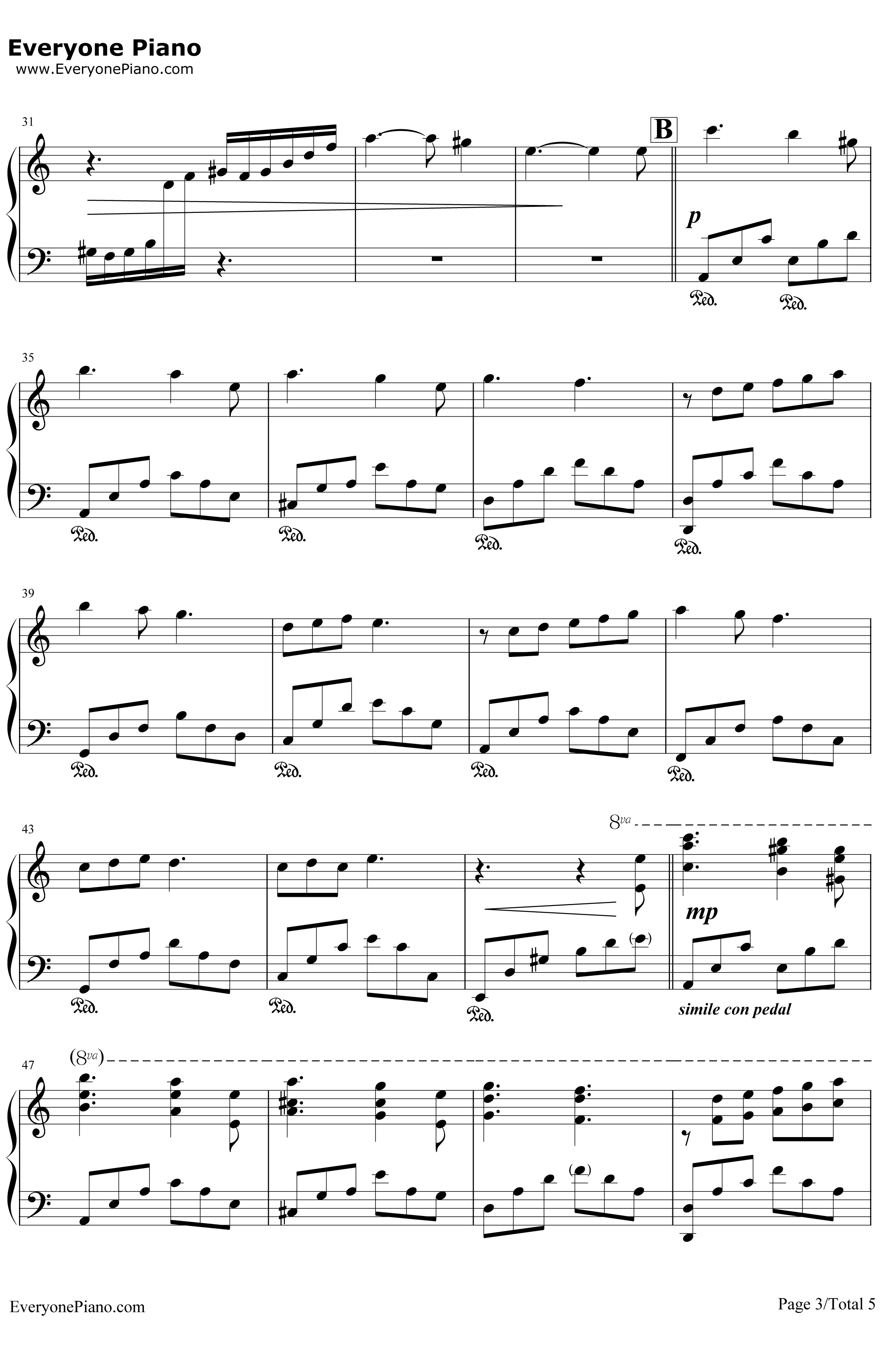 李斯特的旋律钢琴谱-理查德•克莱德曼-跃动的心3