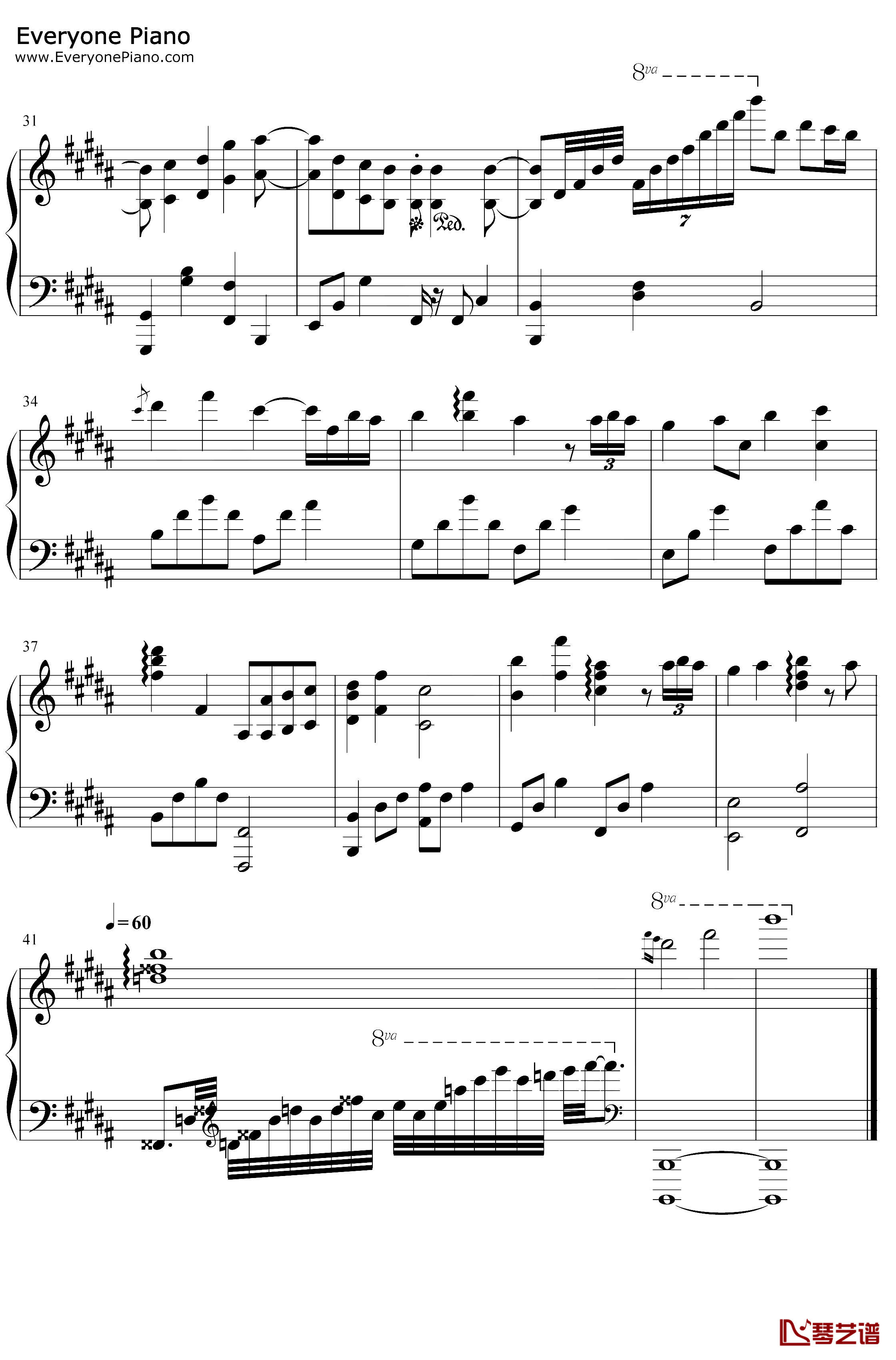 告白气球钢琴谱-周杰伦-意大利钢琴师改编版3