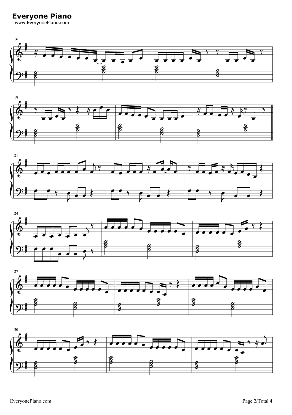 Acapella钢琴谱-Karmin2