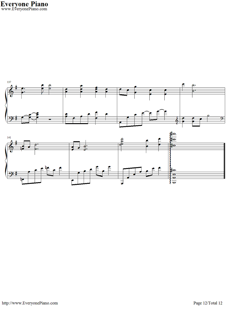 ココロ钢琴谱-镜音リン12