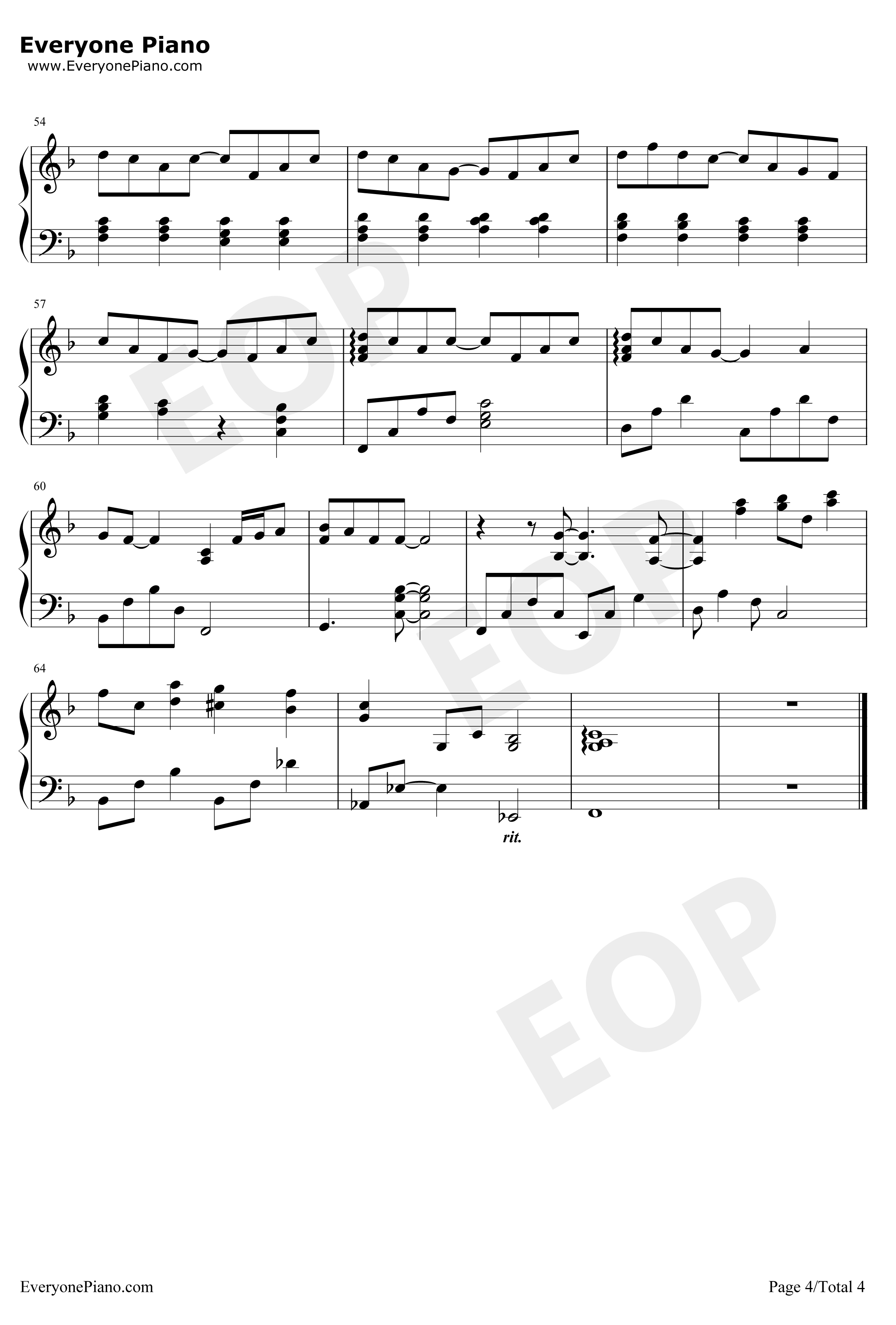 一首简单的歌钢琴谱-王力宏4