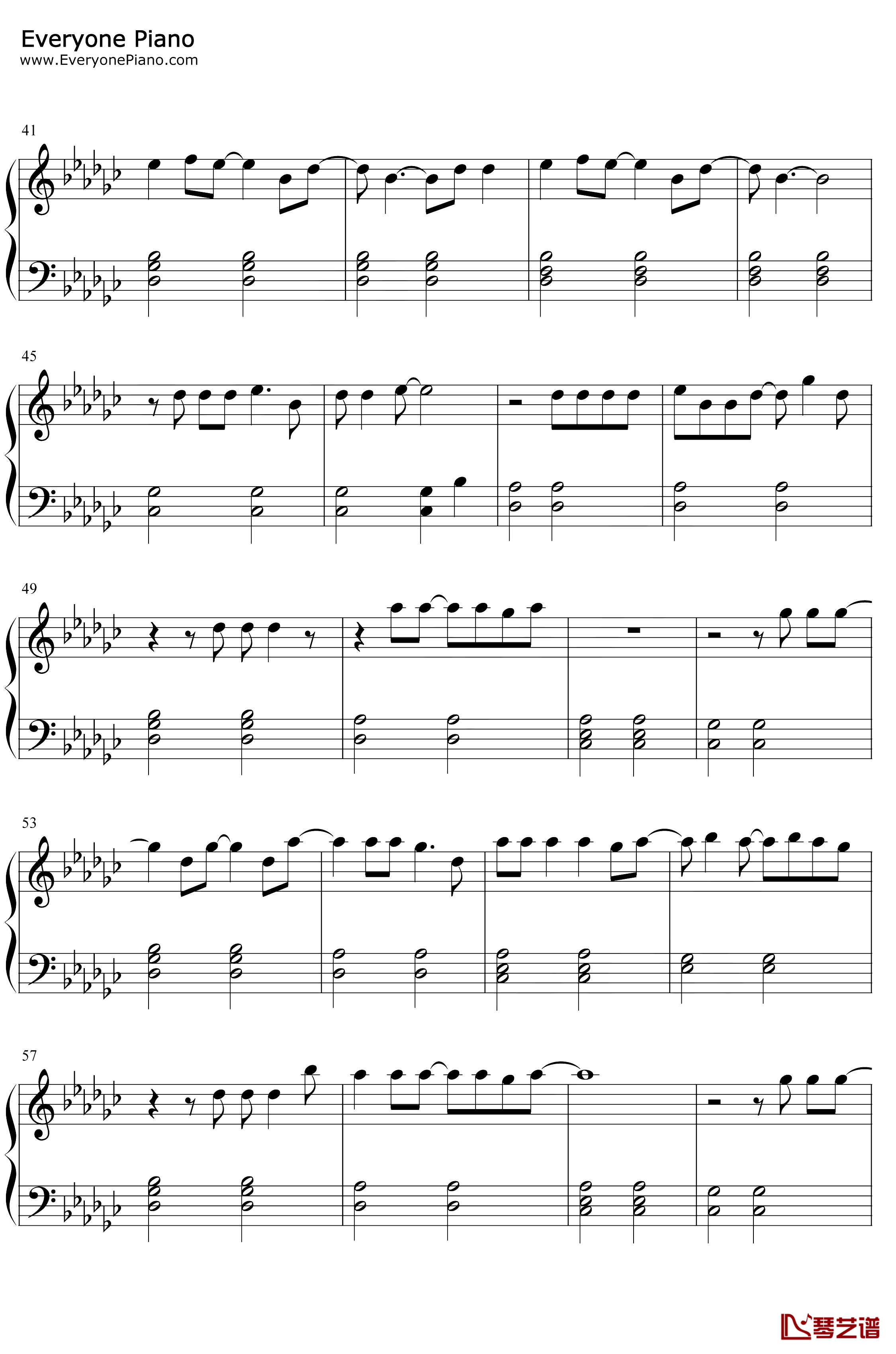 Believe钢琴谱-Adam Lambert3