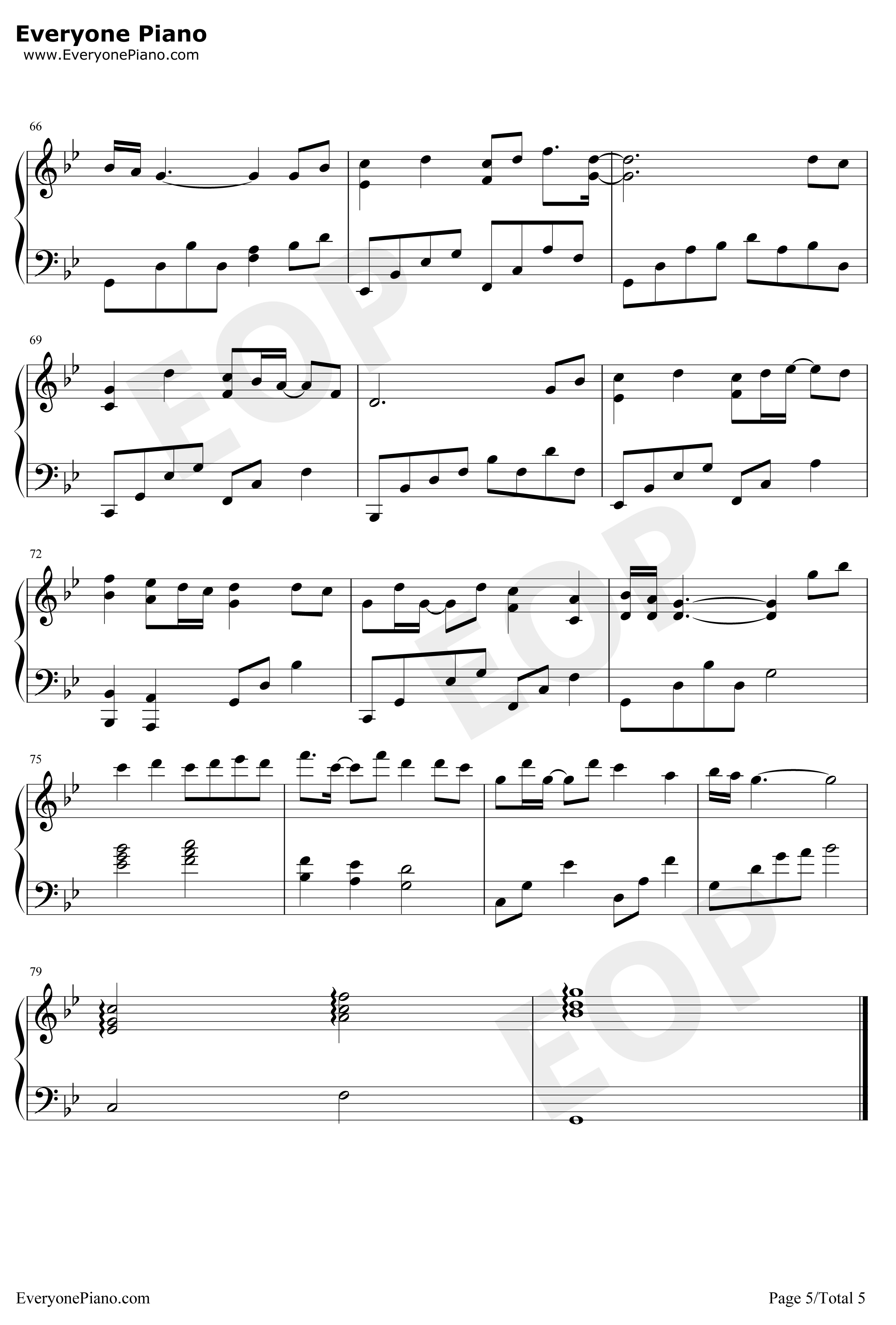 不染钢琴谱-毛不易-完美版5