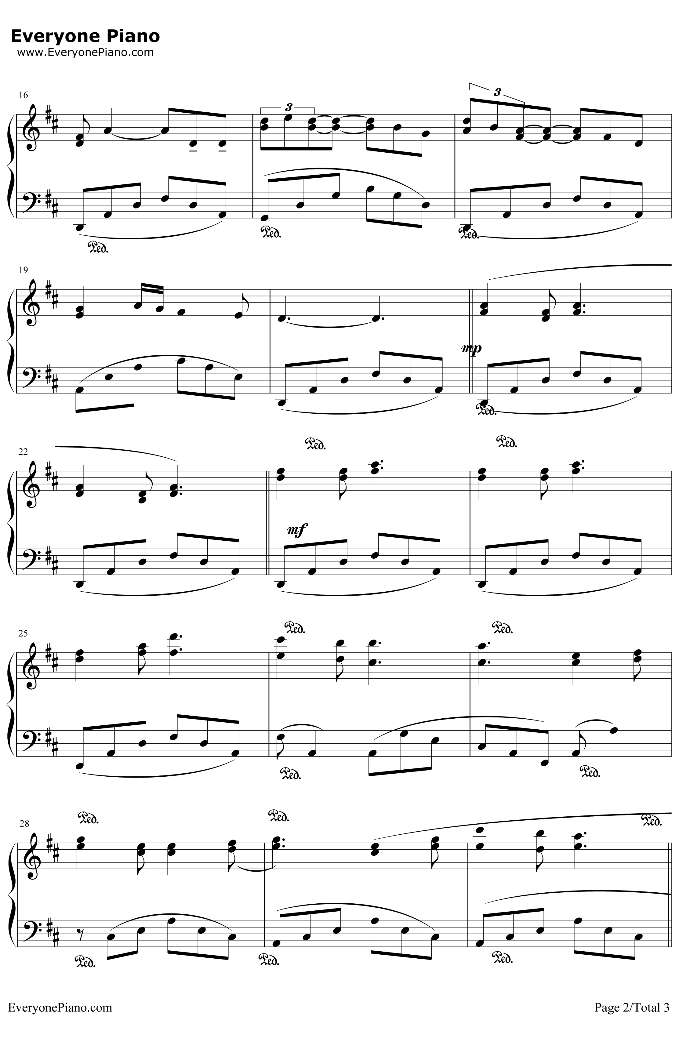 布拉姆斯的摇篮曲钢琴谱-理查德·克莱德曼-布拉姆斯的摇篮曲2
