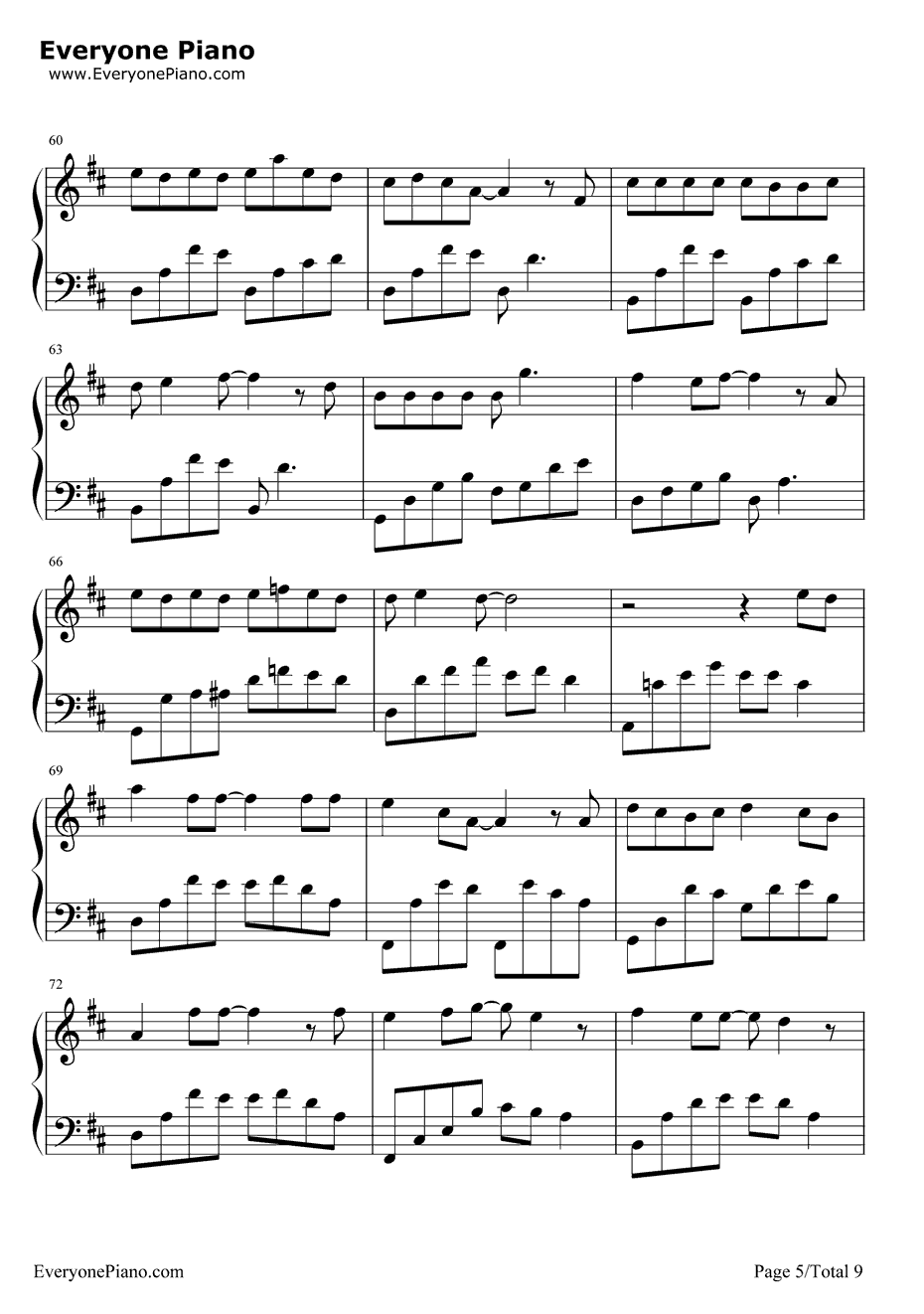 旋木钢琴谱-王菲5