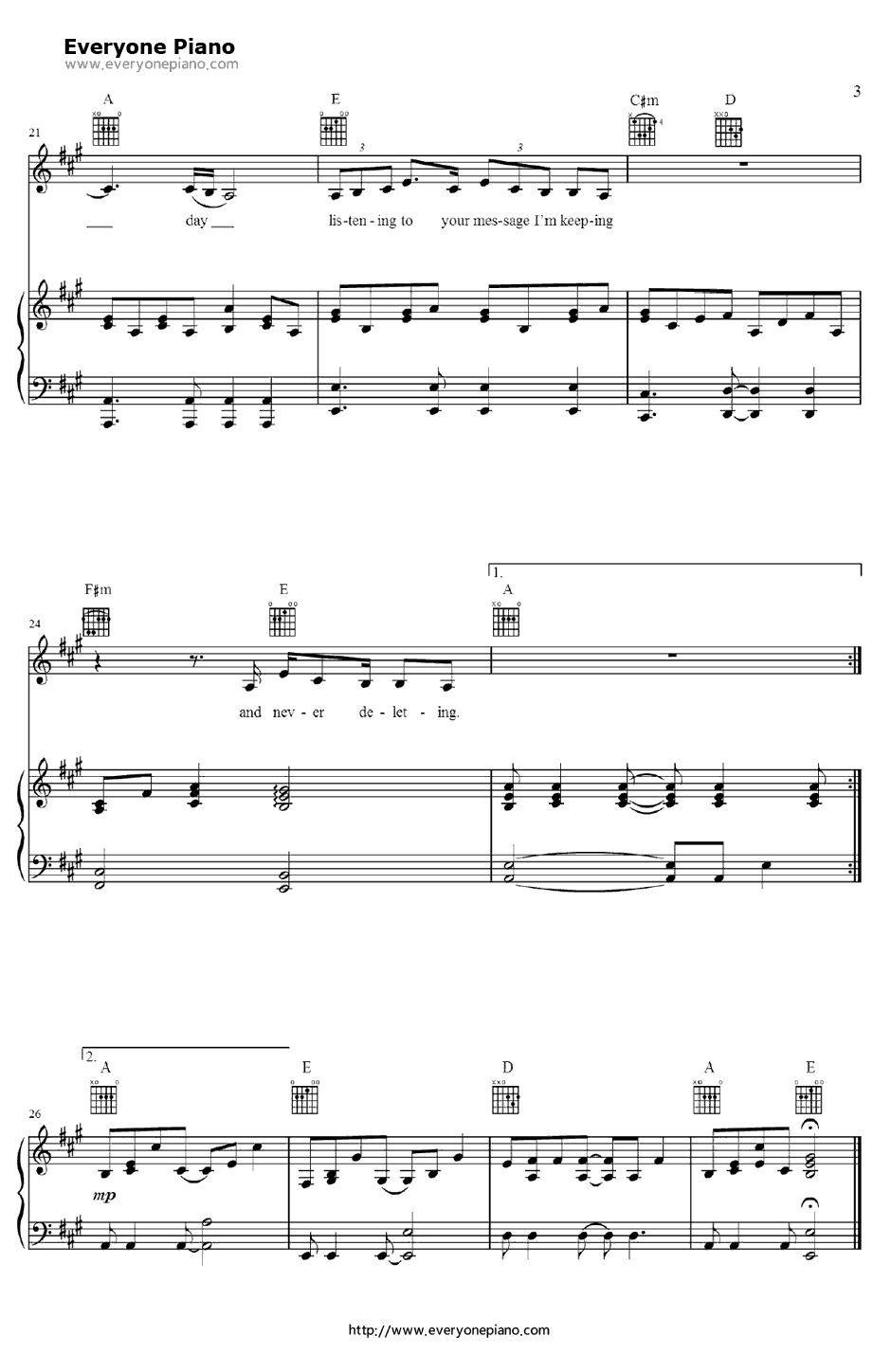 Tee Shirt钢琴谱-Birdy-TheFaultInOurStars主题曲3