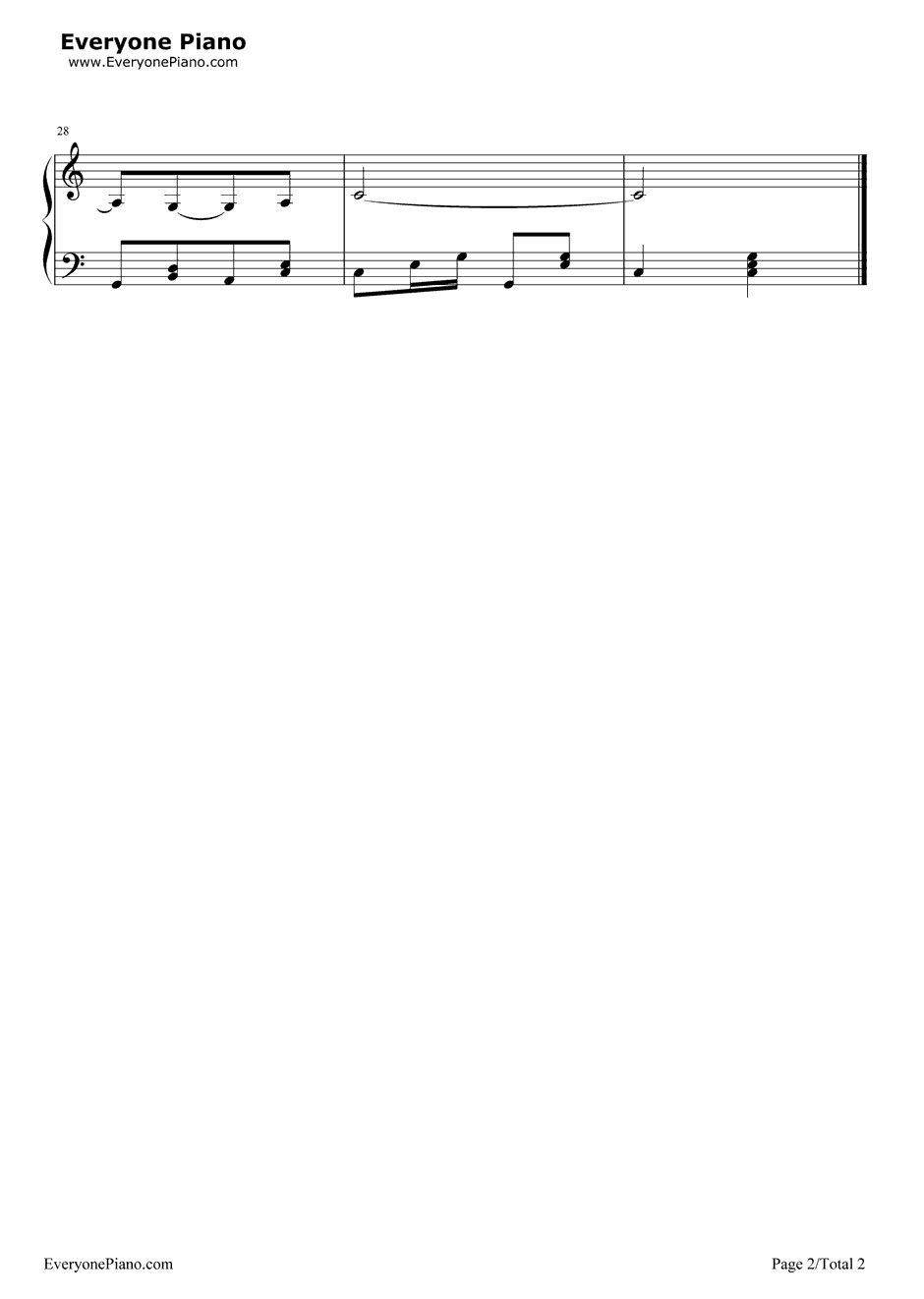 Rhythm of the Rain钢琴谱-The Cascades（瀑布合唱团）-雨中的旋律2
