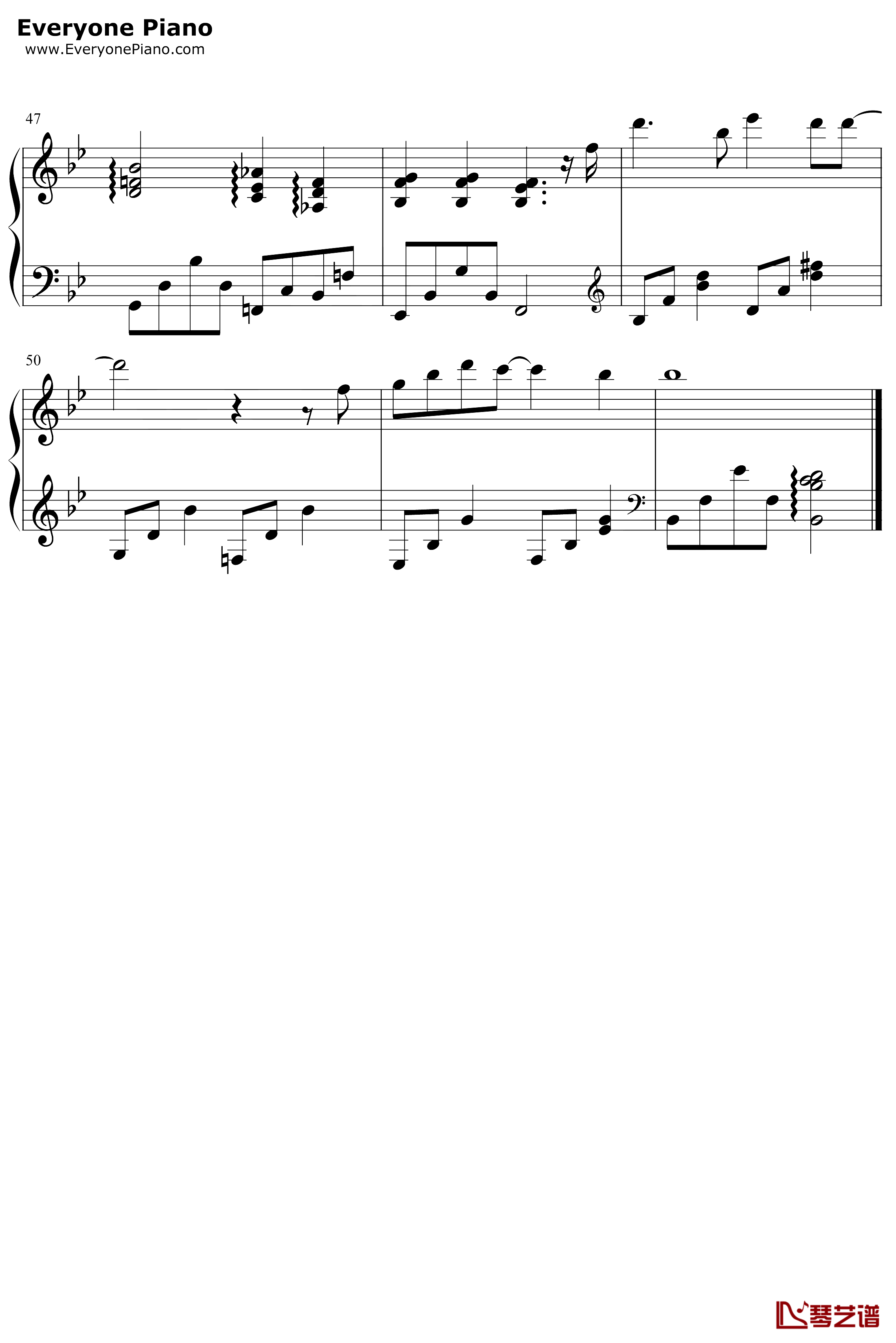 说好不哭钢琴谱-周杰伦-完美伴奏版4