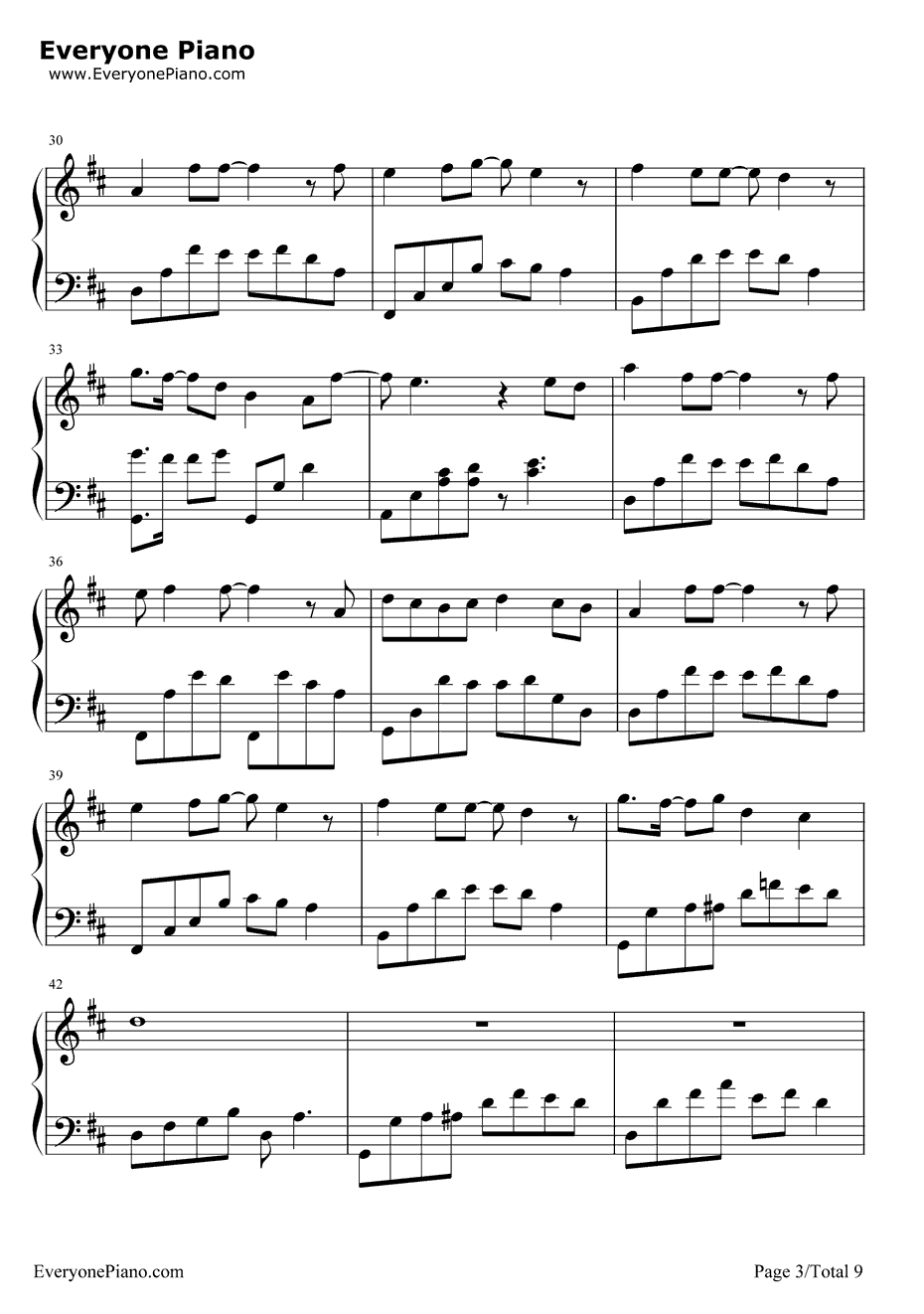 旋木钢琴谱-王菲3