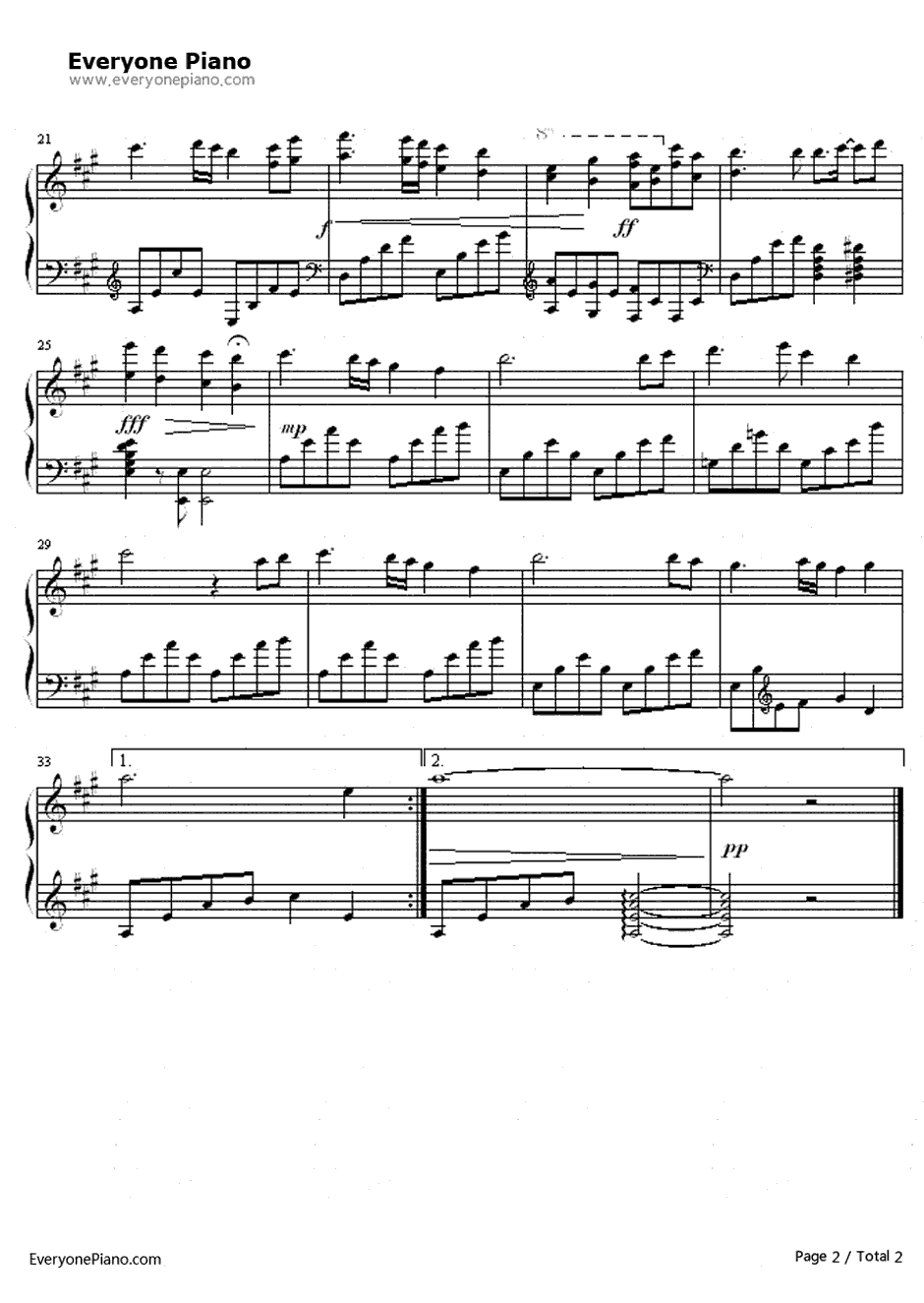 Eternity钢琴谱-KID-秋之回忆1BGM2