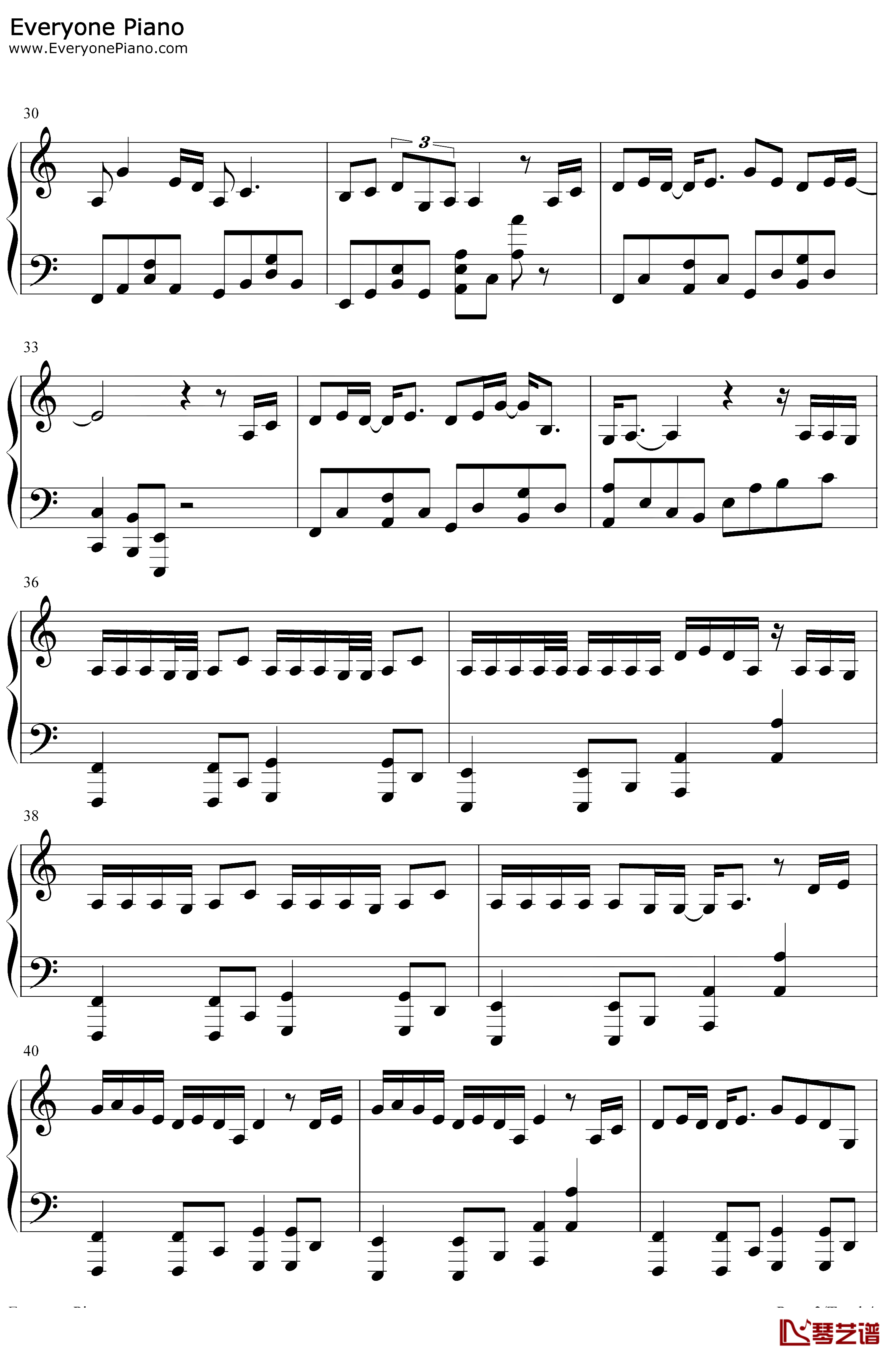 海底钢琴谱-一支榴莲-完美版3