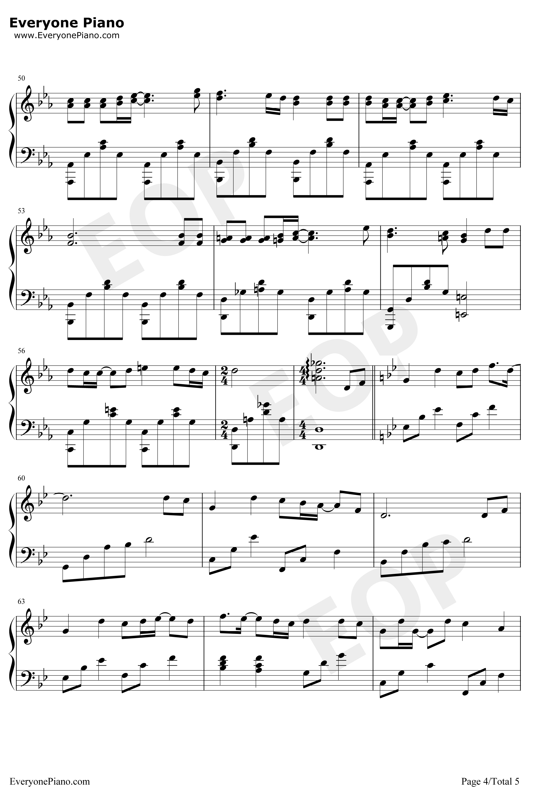 不染钢琴谱-毛不易-完美版4