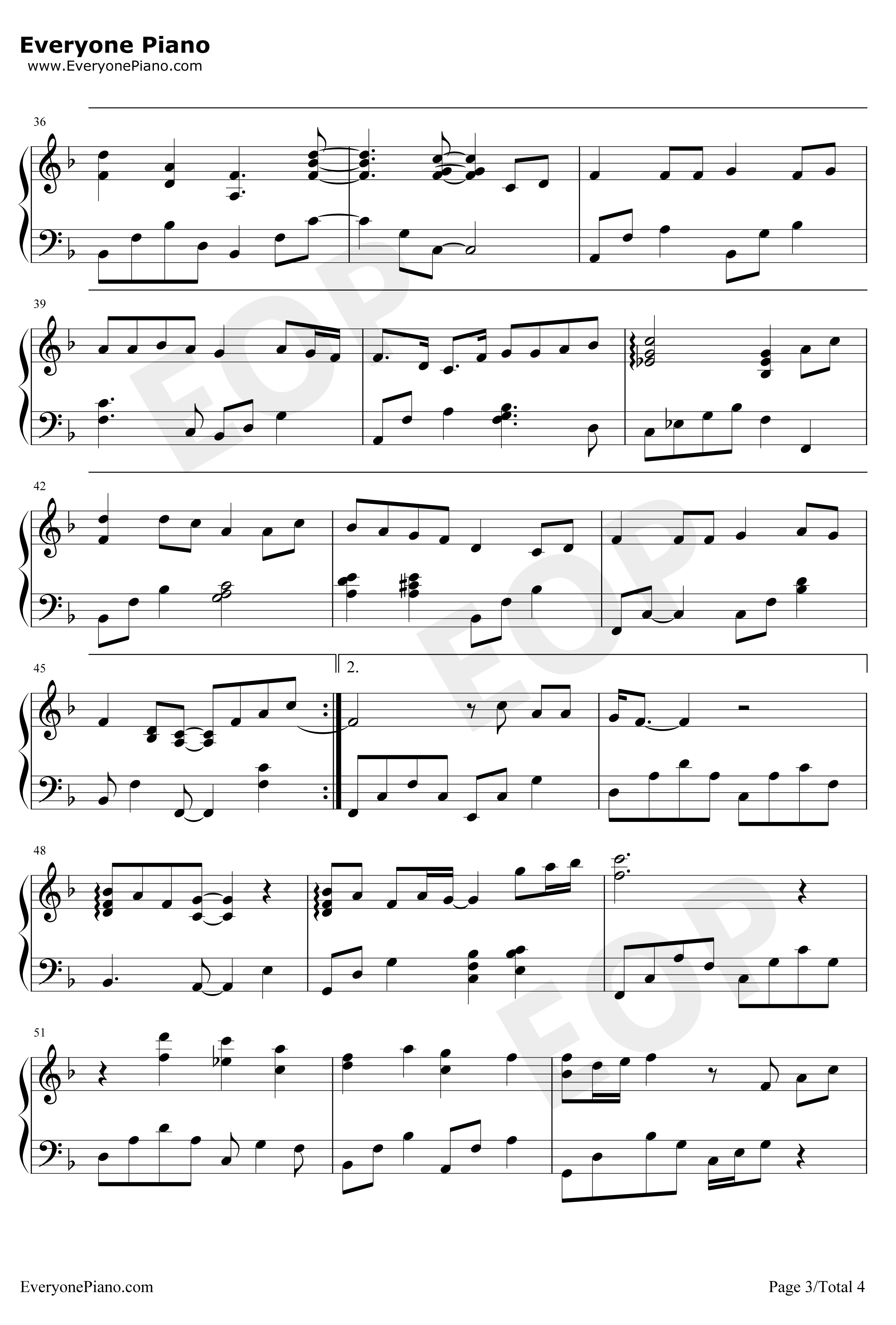 一首简单的歌钢琴谱-王力宏3