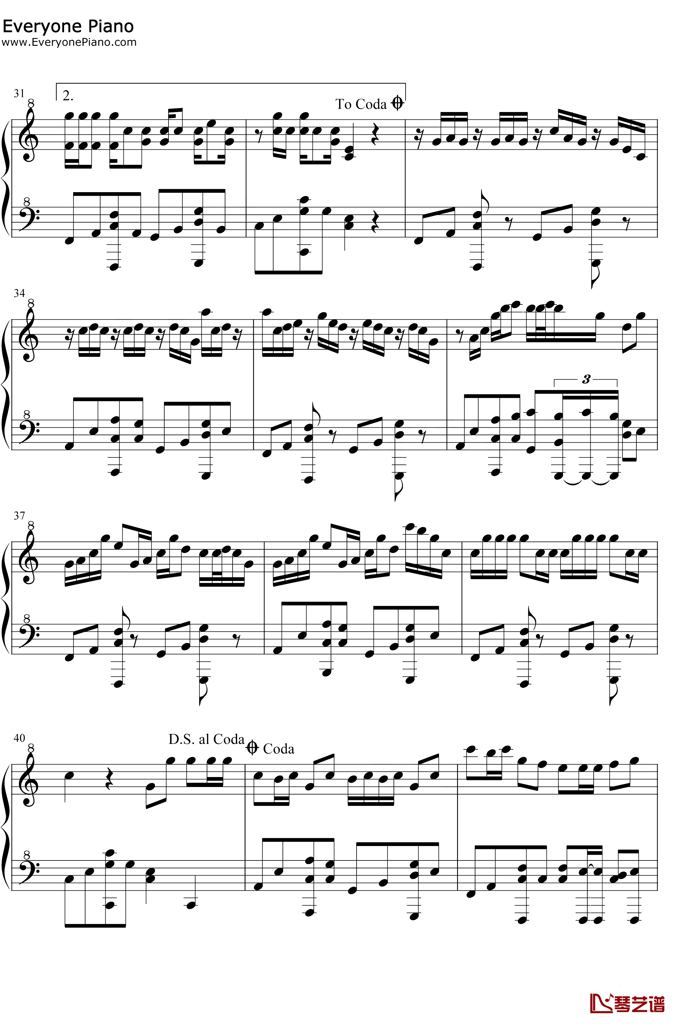 星茶会钢琴谱-灰澈-轻快的钢琴RB曲3