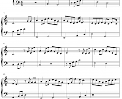 兰亭序钢琴谱-周杰伦-C调简单版