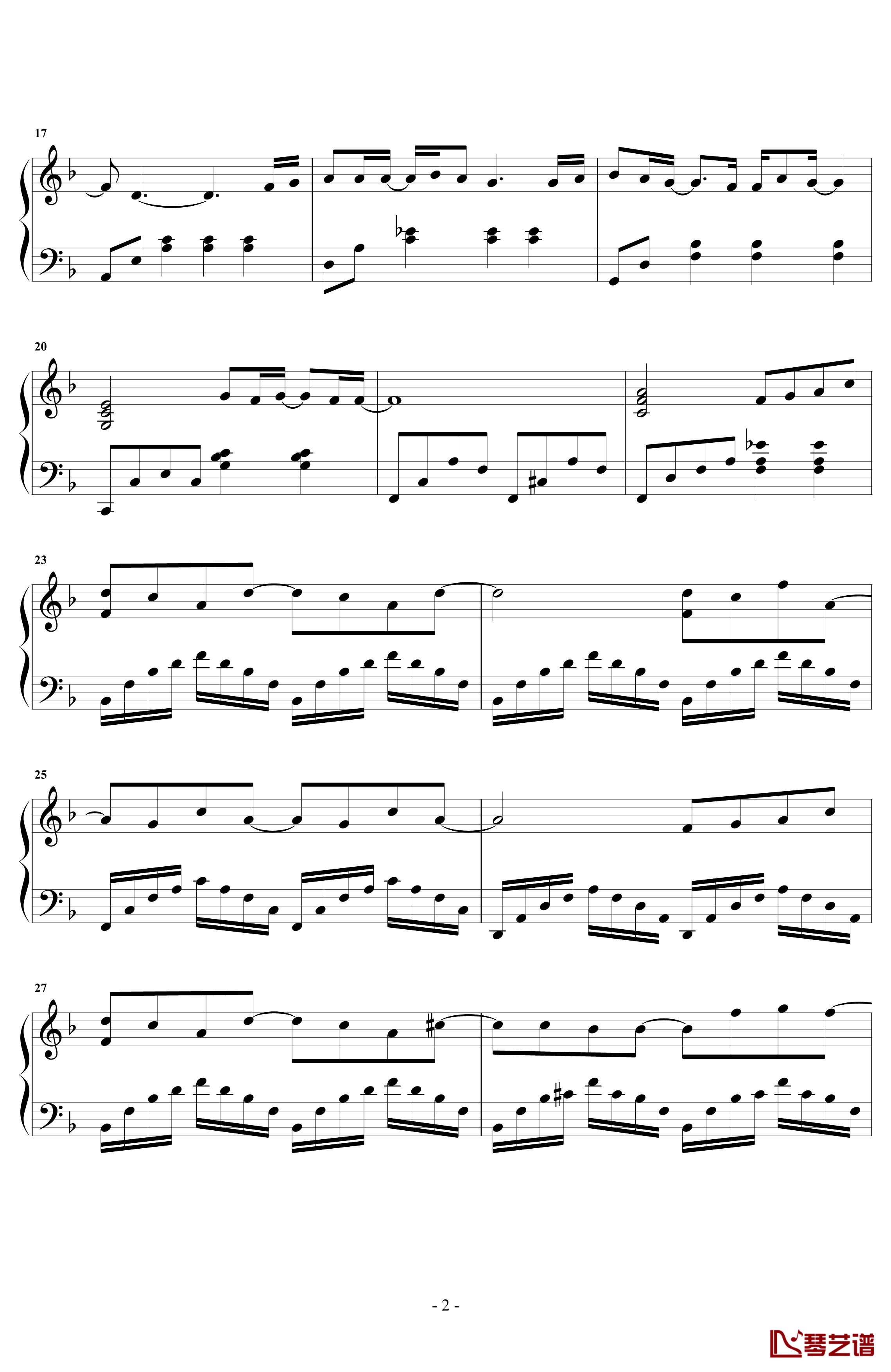 水星记钢琴谱-独奏-郭顶2