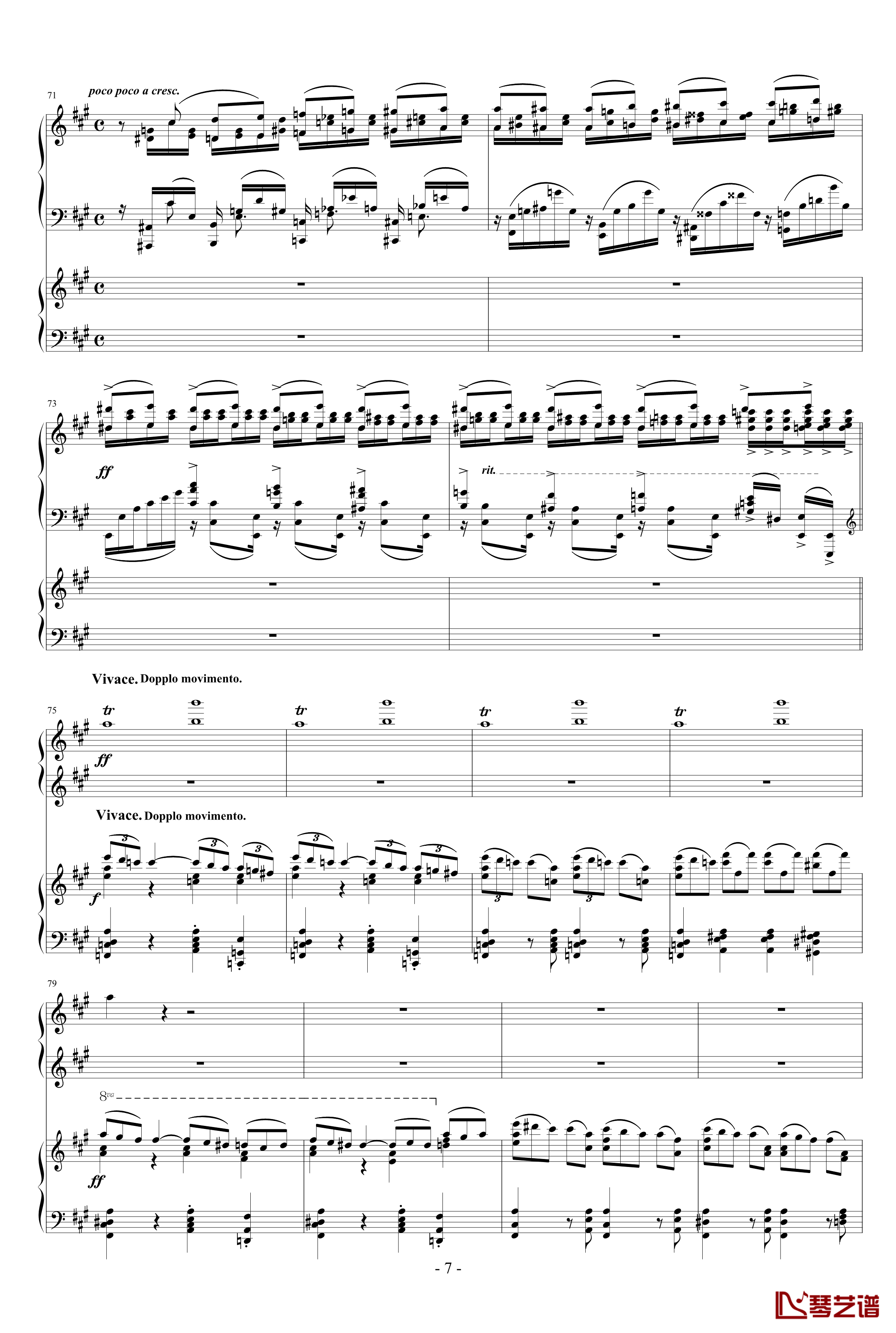 拉赫玛尼诺夫第一钢琴协奏曲 Op.1钢琴谱-拉赫马尼若夫7