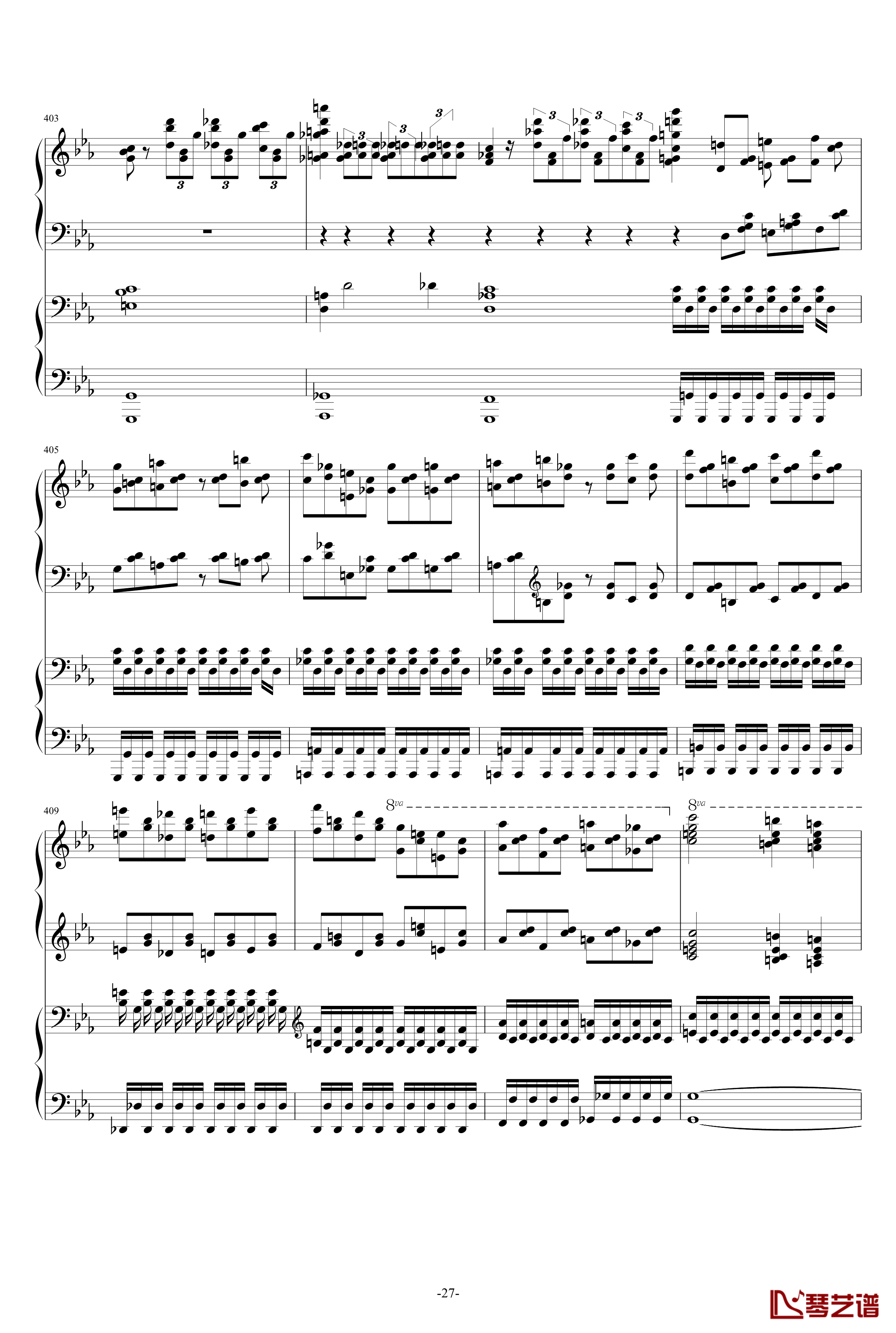 c小调第二钢琴协奏曲第三乐章钢琴谱-拉赫马尼若夫27