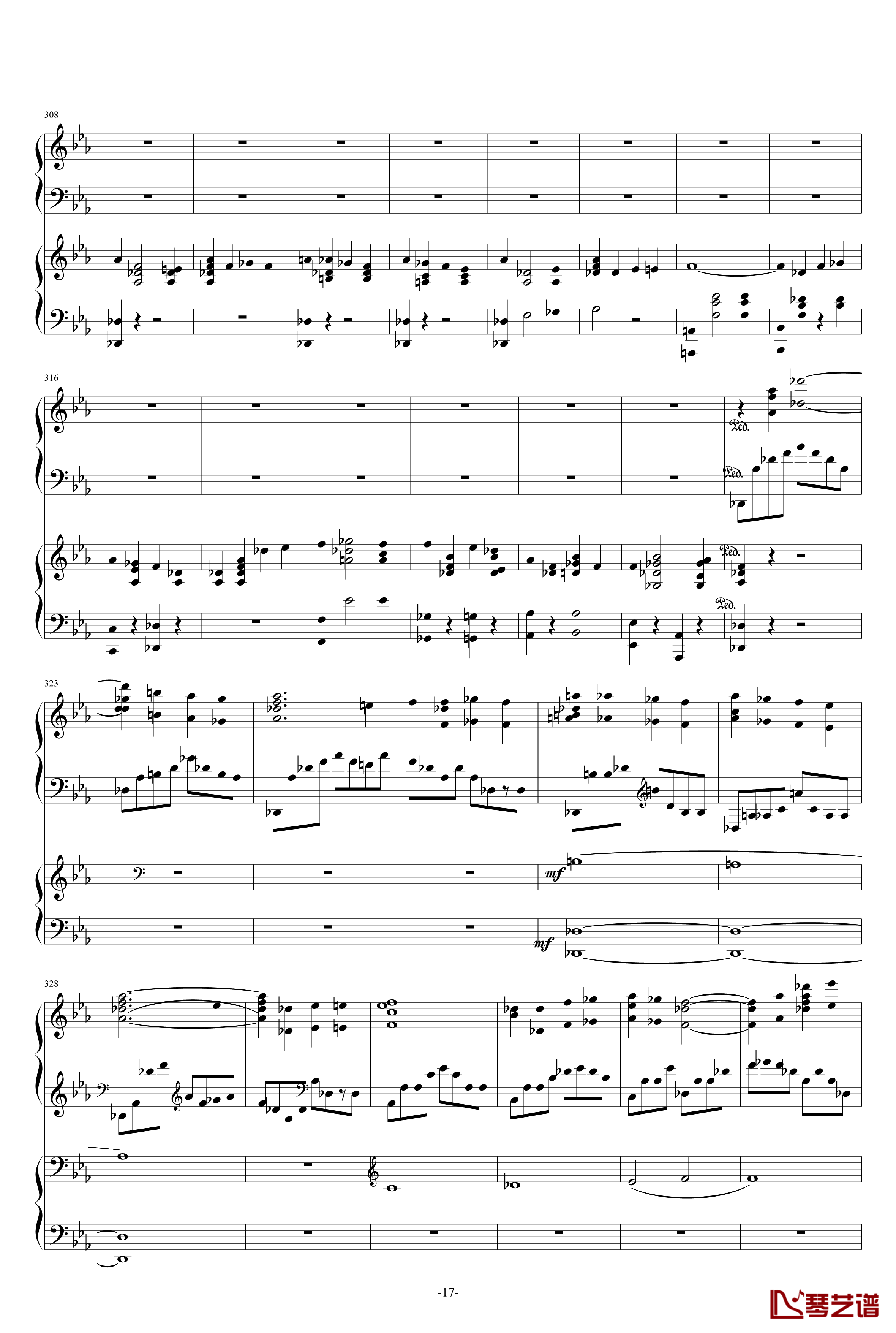 第二钢琴协奏曲第三乐章钢琴谱-拉赫玛尼诺夫17