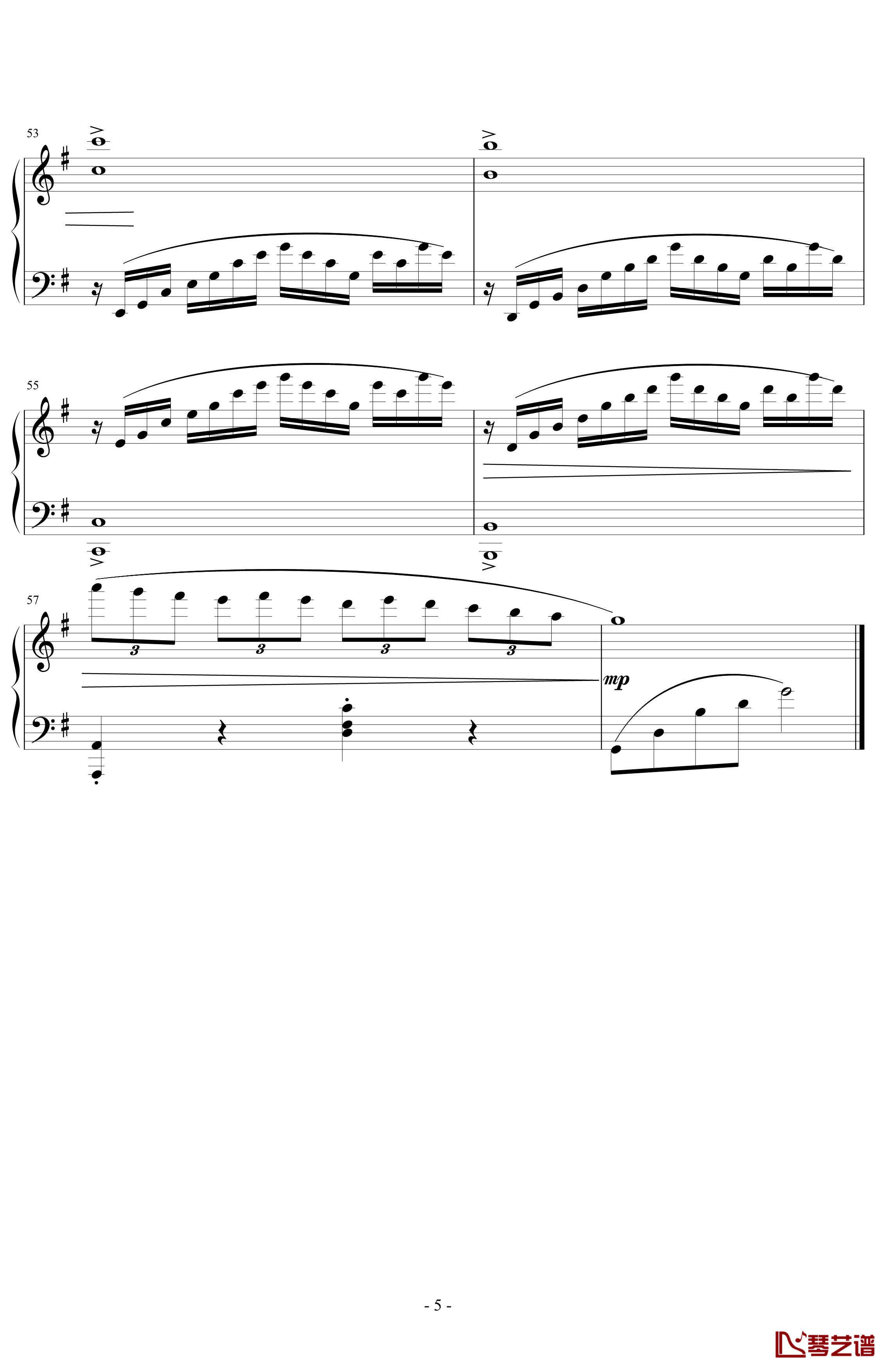 e小调小奏鸣曲钢琴谱 第一乐章-天籁传声5