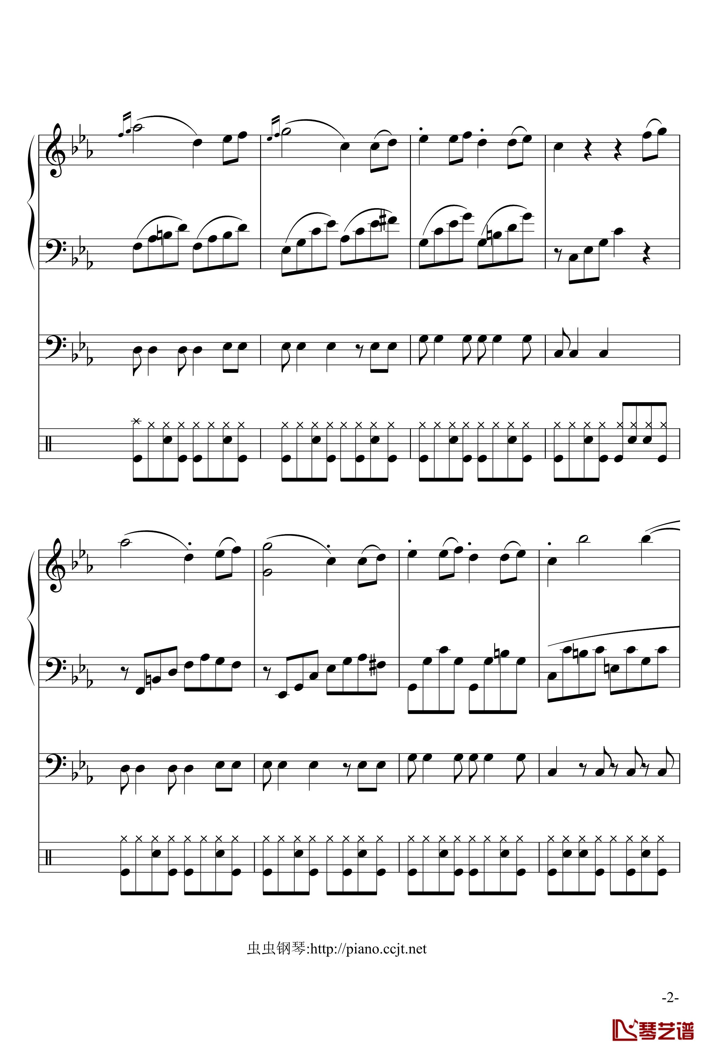 悲怆奏鸣曲钢琴谱-加小乐队-贝多芬-beethoven2