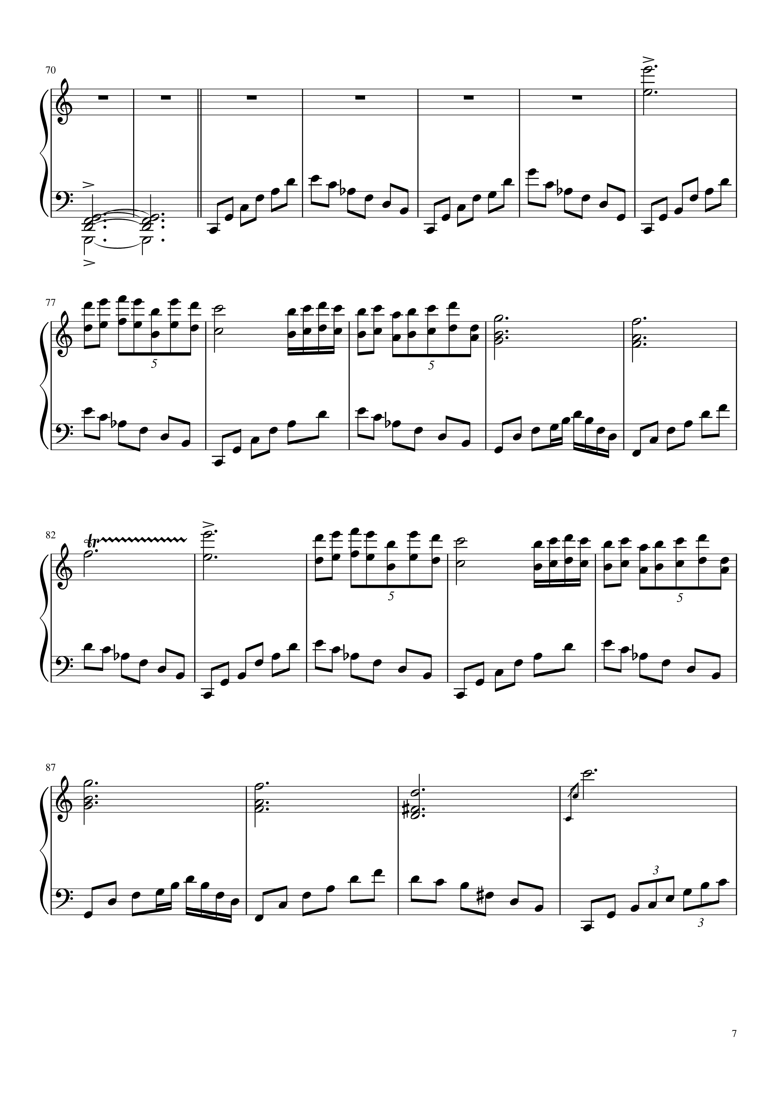 冥2钢琴谱--yewwc7
