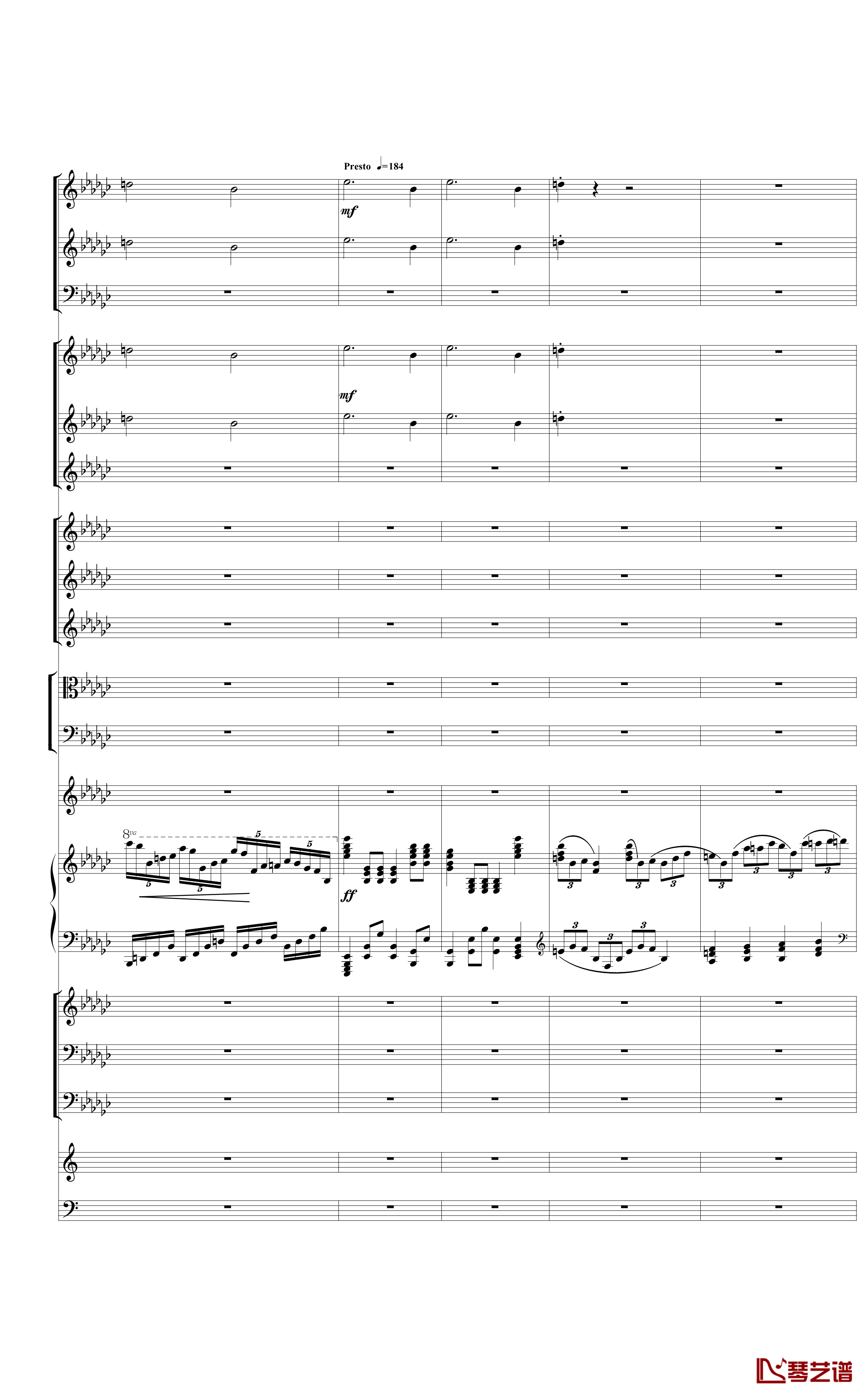 Piano Concerto No.3 in E Flat minor,I钢琴谱-热情而辉煌8