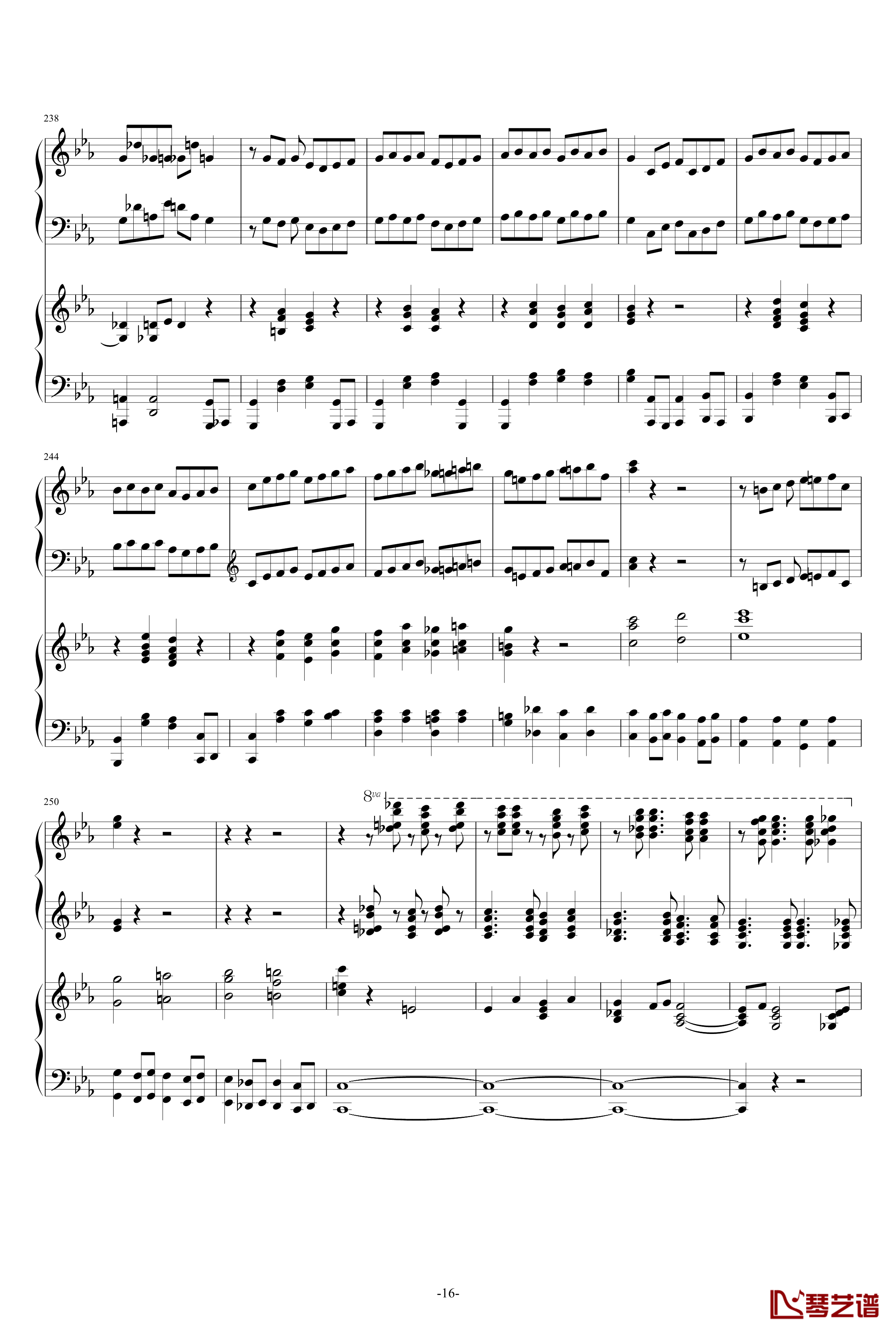 c小调第二钢琴协奏曲第三乐章钢琴谱-拉赫马尼若夫16