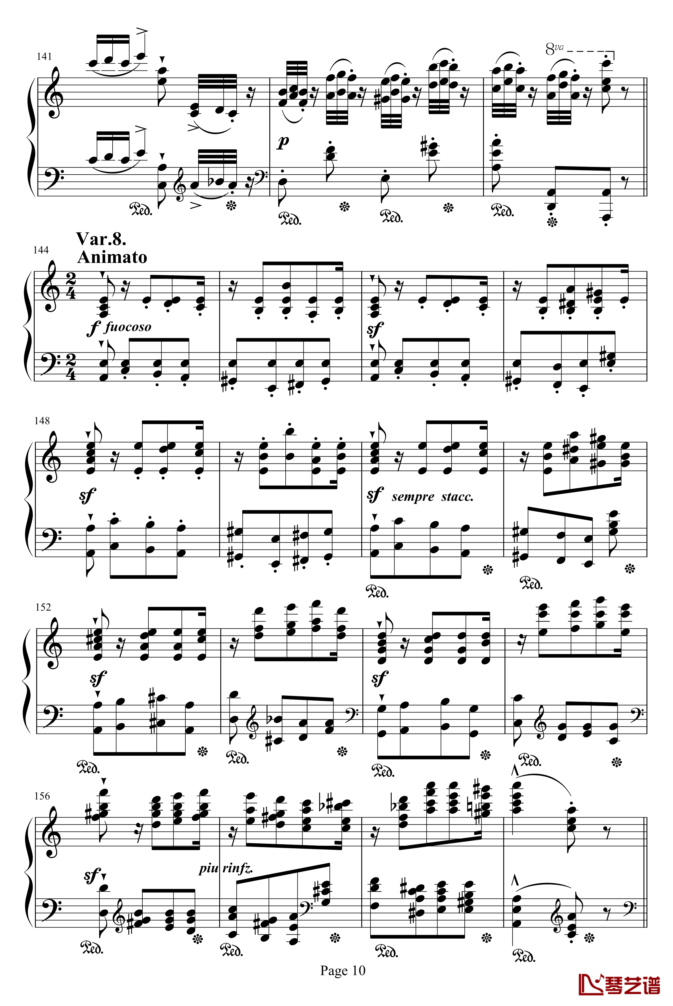 帕格尼尼练习曲钢琴谱-李斯特10