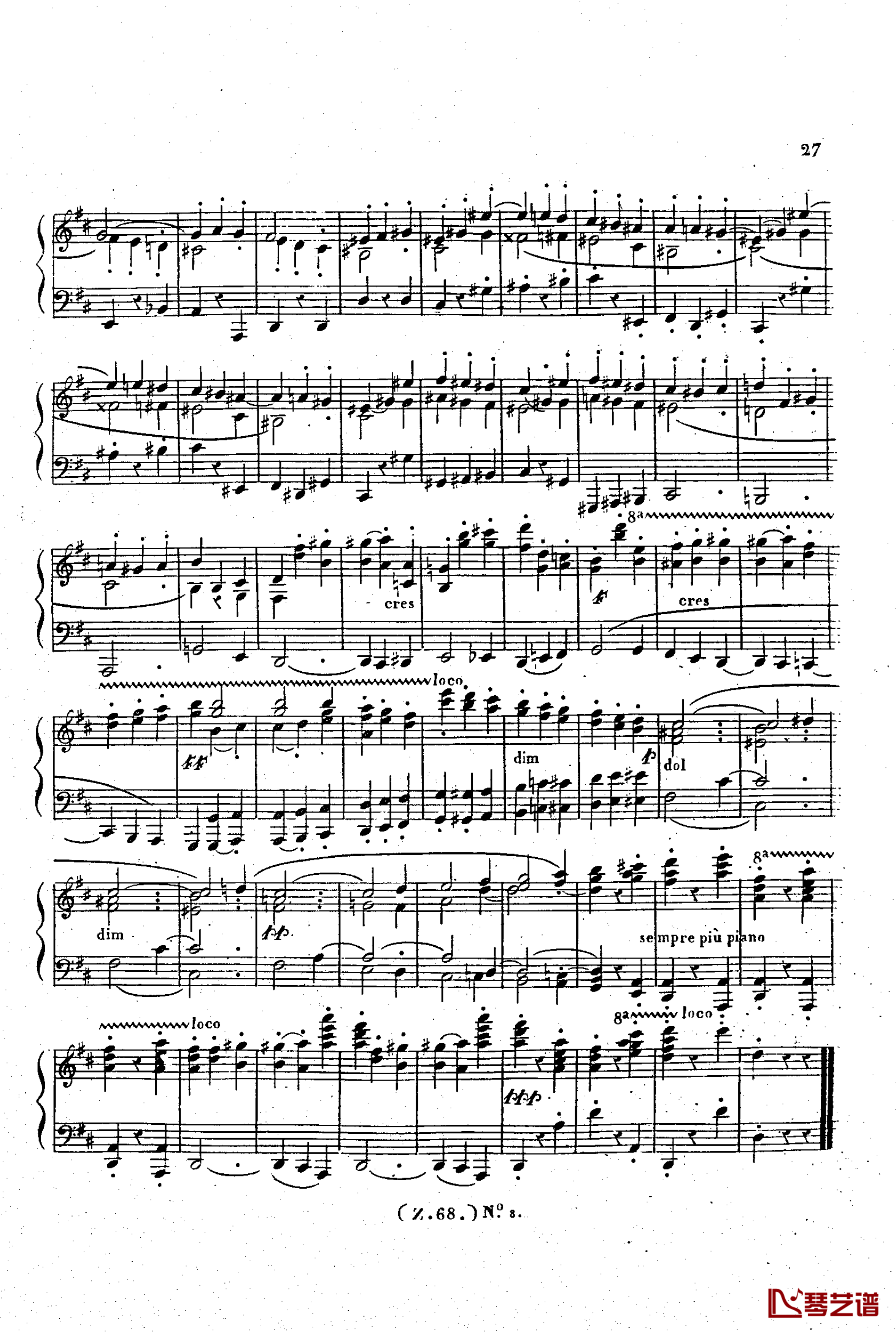  d小调第六钢琴奏鸣曲 Op.124钢琴谱-车尔尼-Czerny28