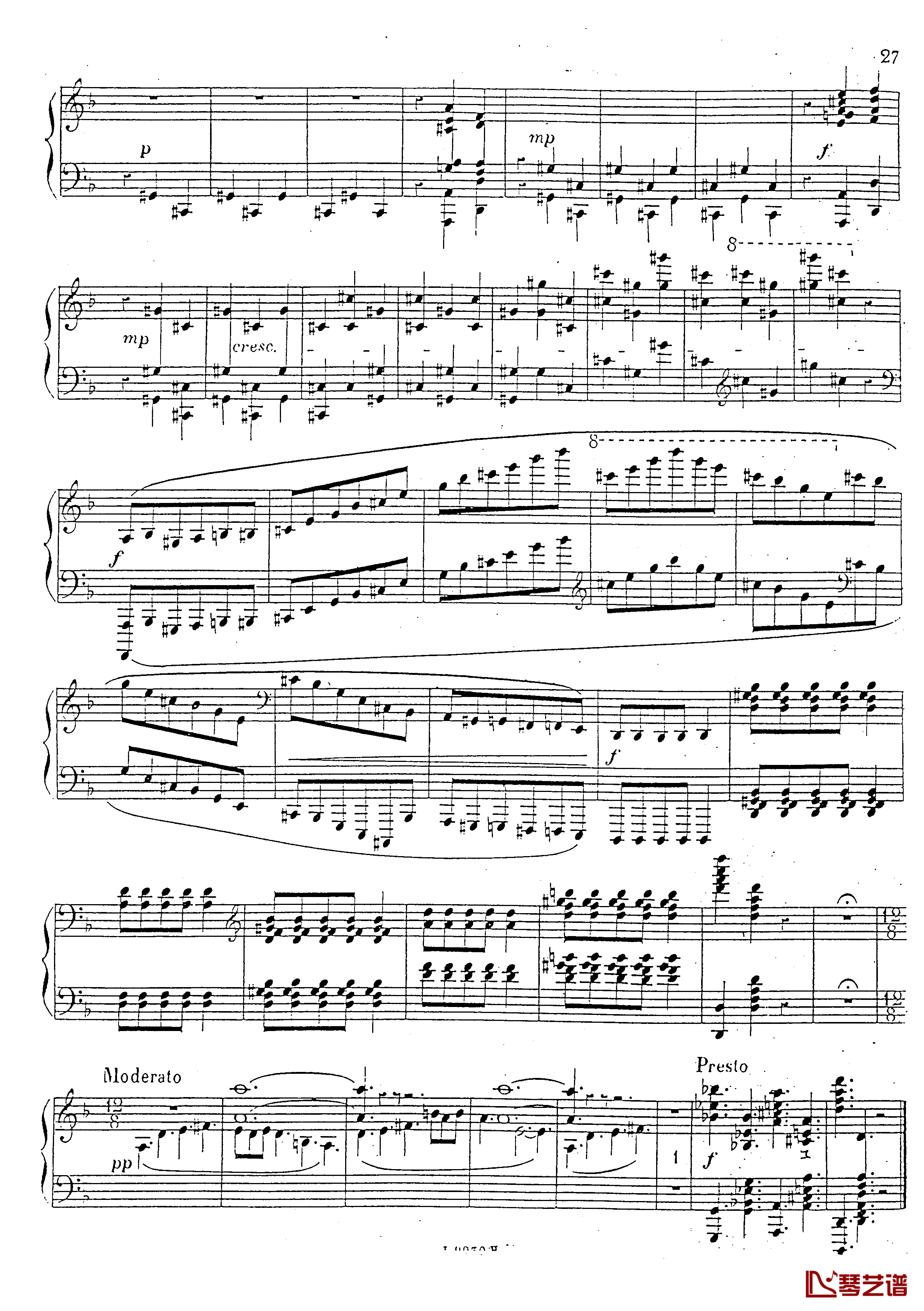 a小调第四钢琴奏鸣曲钢琴谱-安东 鲁宾斯坦- Op.10028