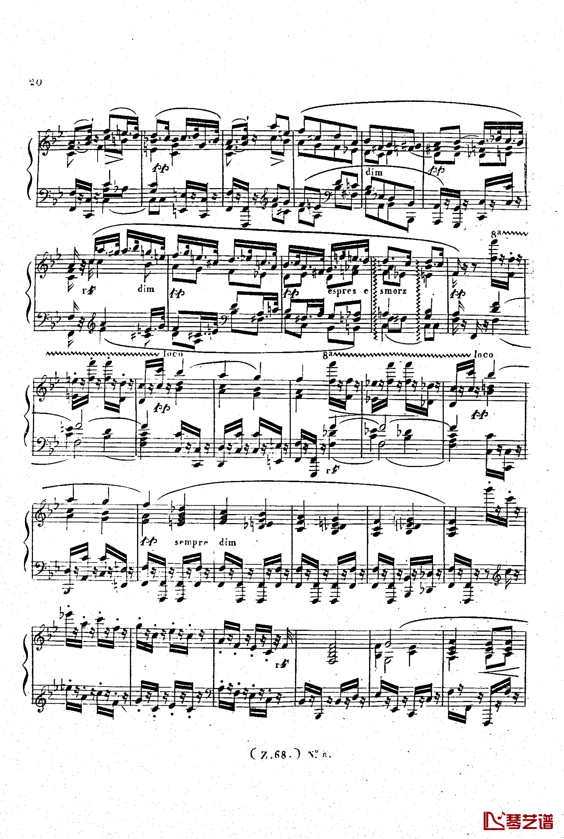  d小调第六钢琴奏鸣曲 Op.124钢琴谱-车尔尼-Czerny21