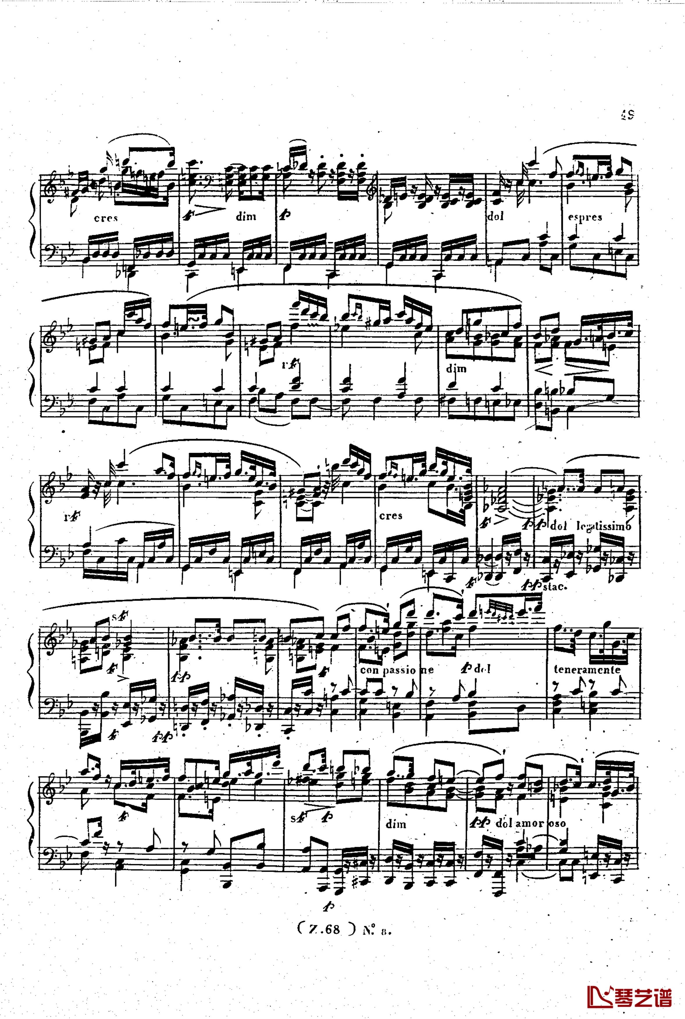  d小调第六钢琴奏鸣曲 Op.124钢琴谱-车尔尼-Czerny20