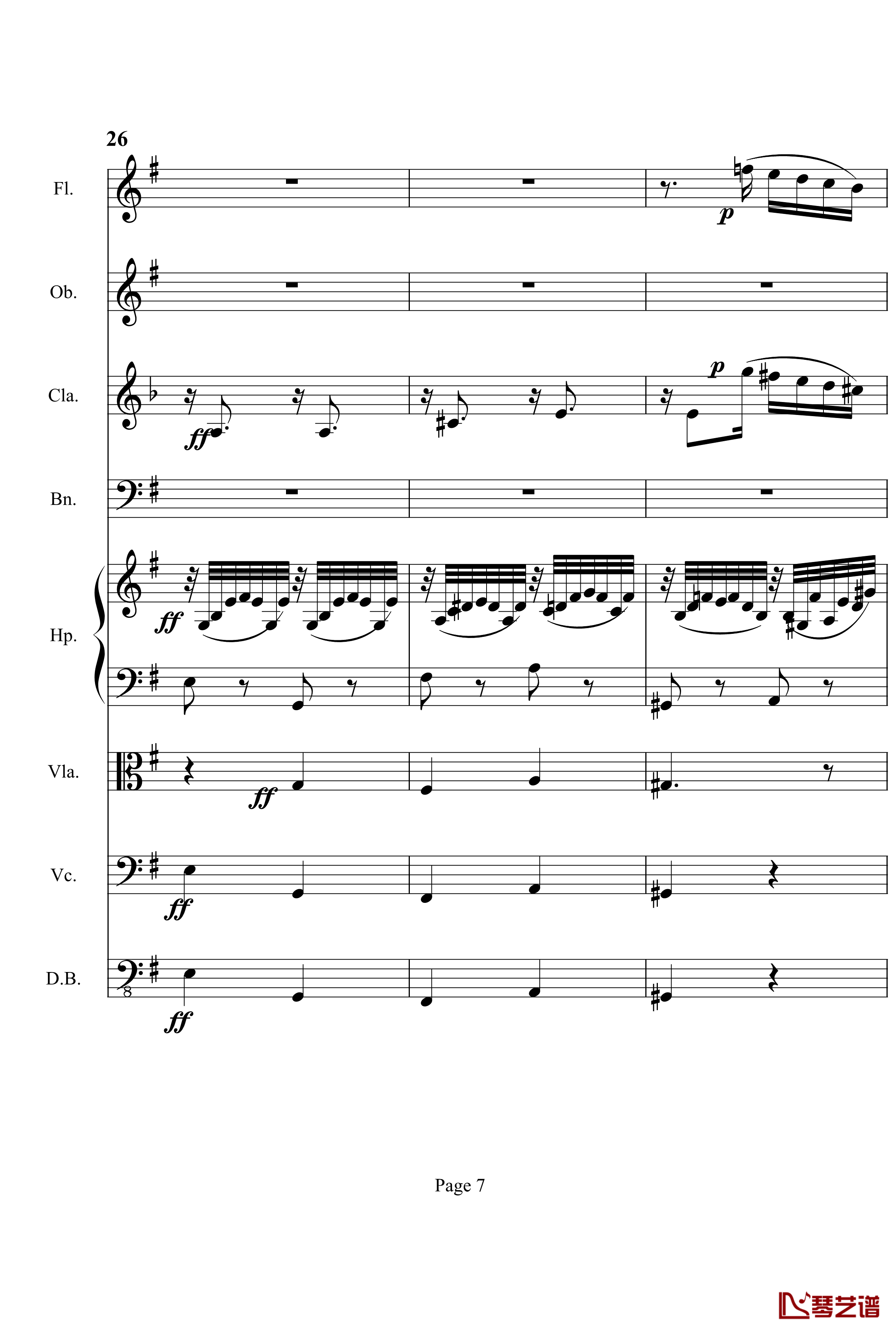 奏鸣曲之交响钢琴谱-第3首-Ⅱ-贝多芬-beethoven7