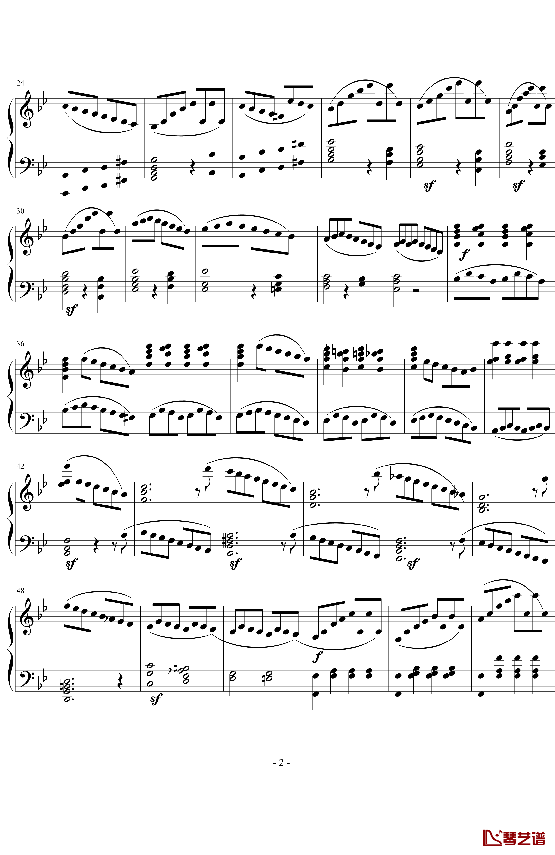 莫扎特第四十交响曲第四乐章钢琴谱-莫扎特2