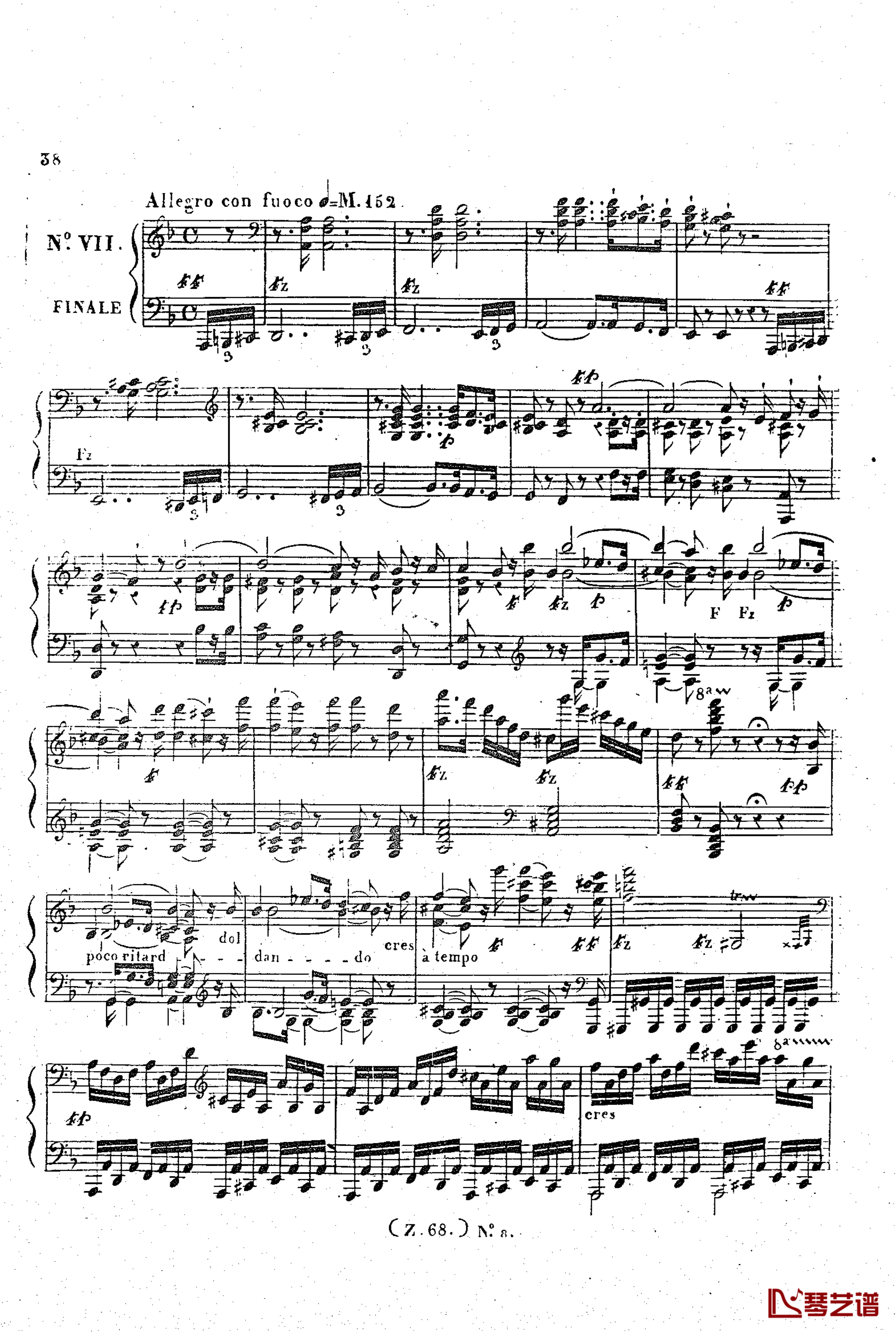 d小调第六钢琴奏鸣曲 Op.124钢琴谱-车尔尼-Czerny39