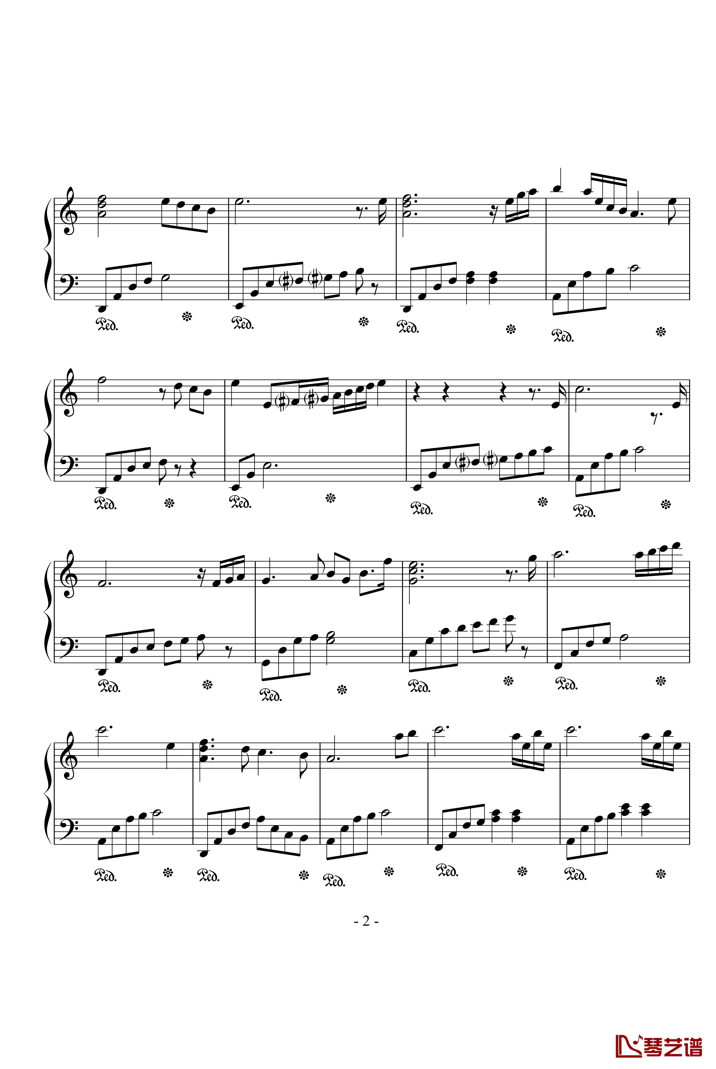 眼泪钢琴谱-tears-钢琴超级简易演奏版-未知分类2