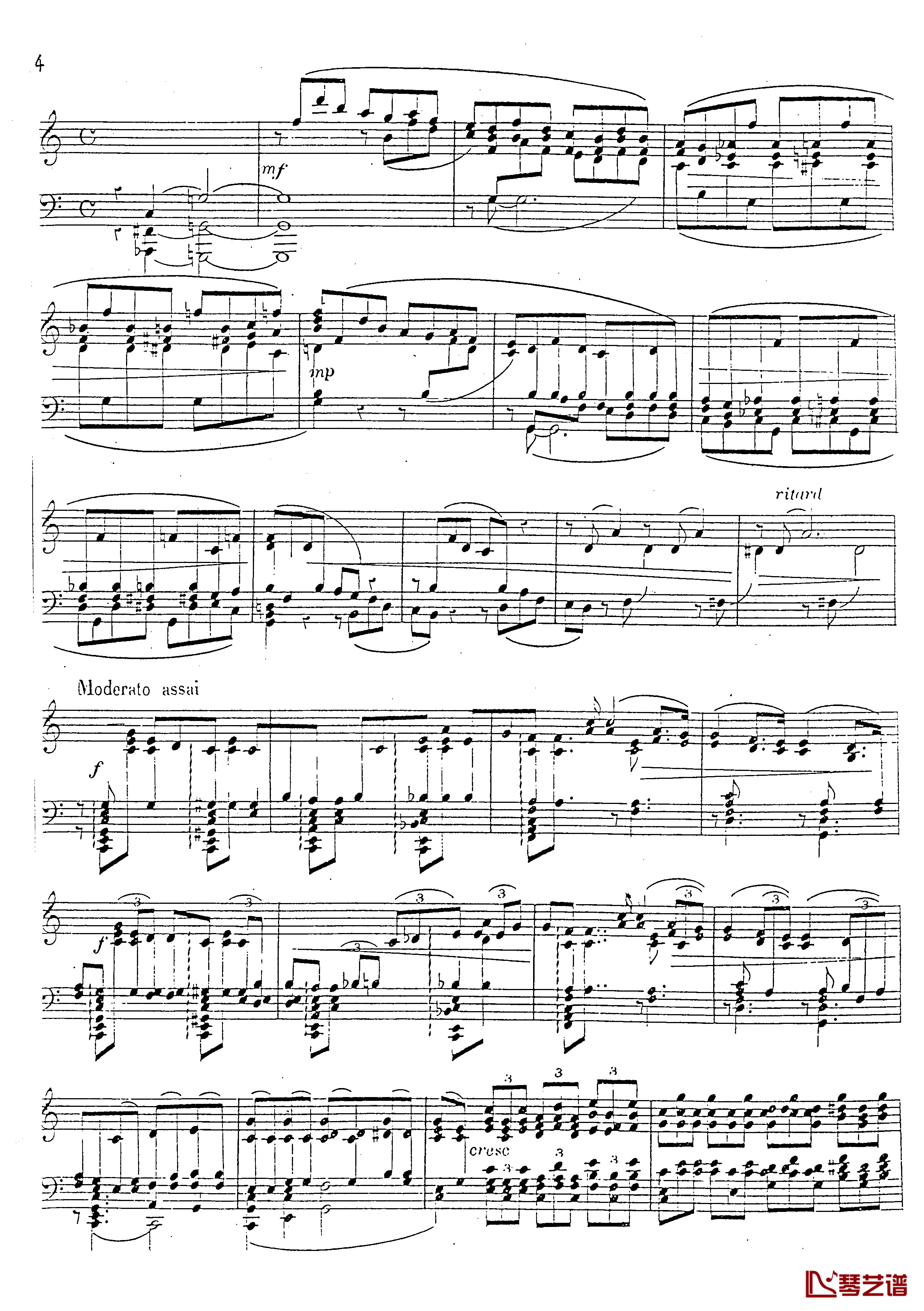 a小调第四钢琴奏鸣曲钢琴谱-安东 鲁宾斯坦- Op.1005
