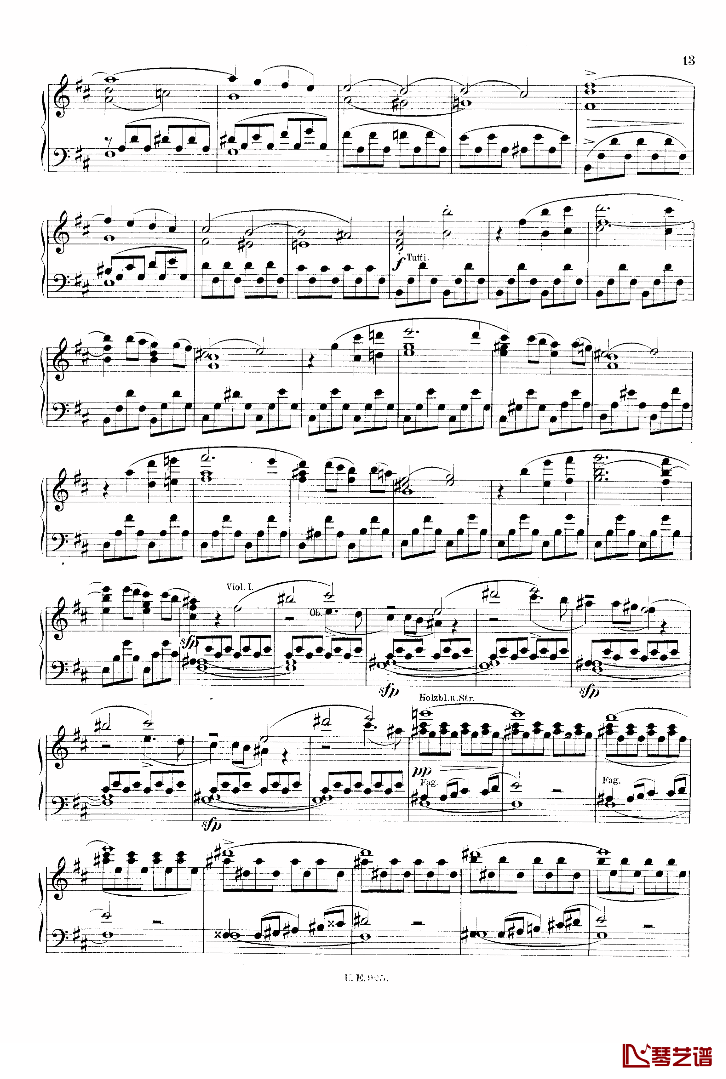 D大调第一交响曲 D.82钢琴谱-舒伯特13
