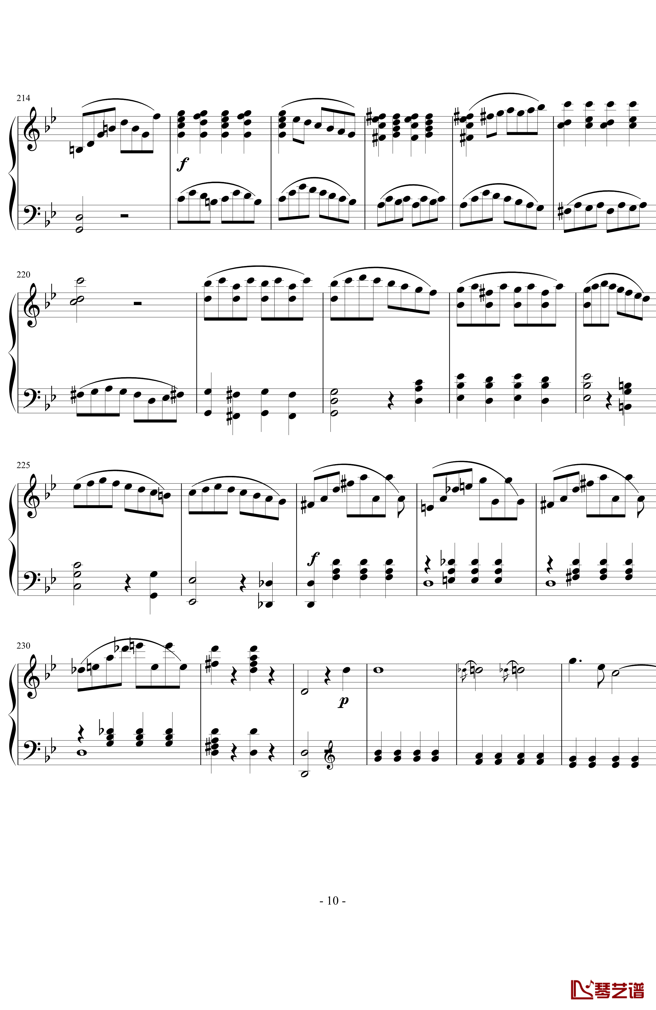 莫扎特第四十交响曲第四乐章钢琴谱-莫扎特10